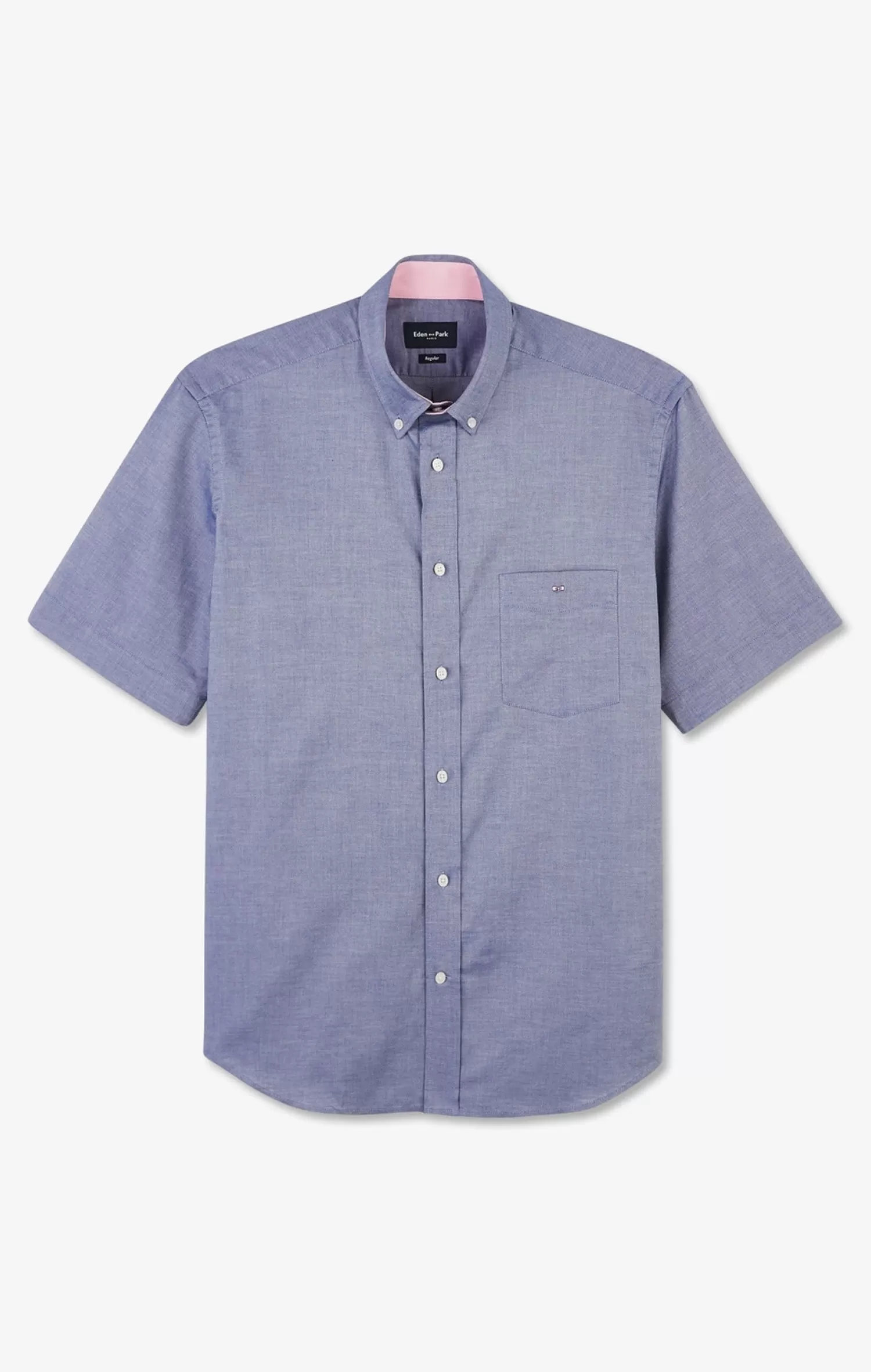 Eden Park Short sleeved navy cotton shirt< Short-sleeved Shirts