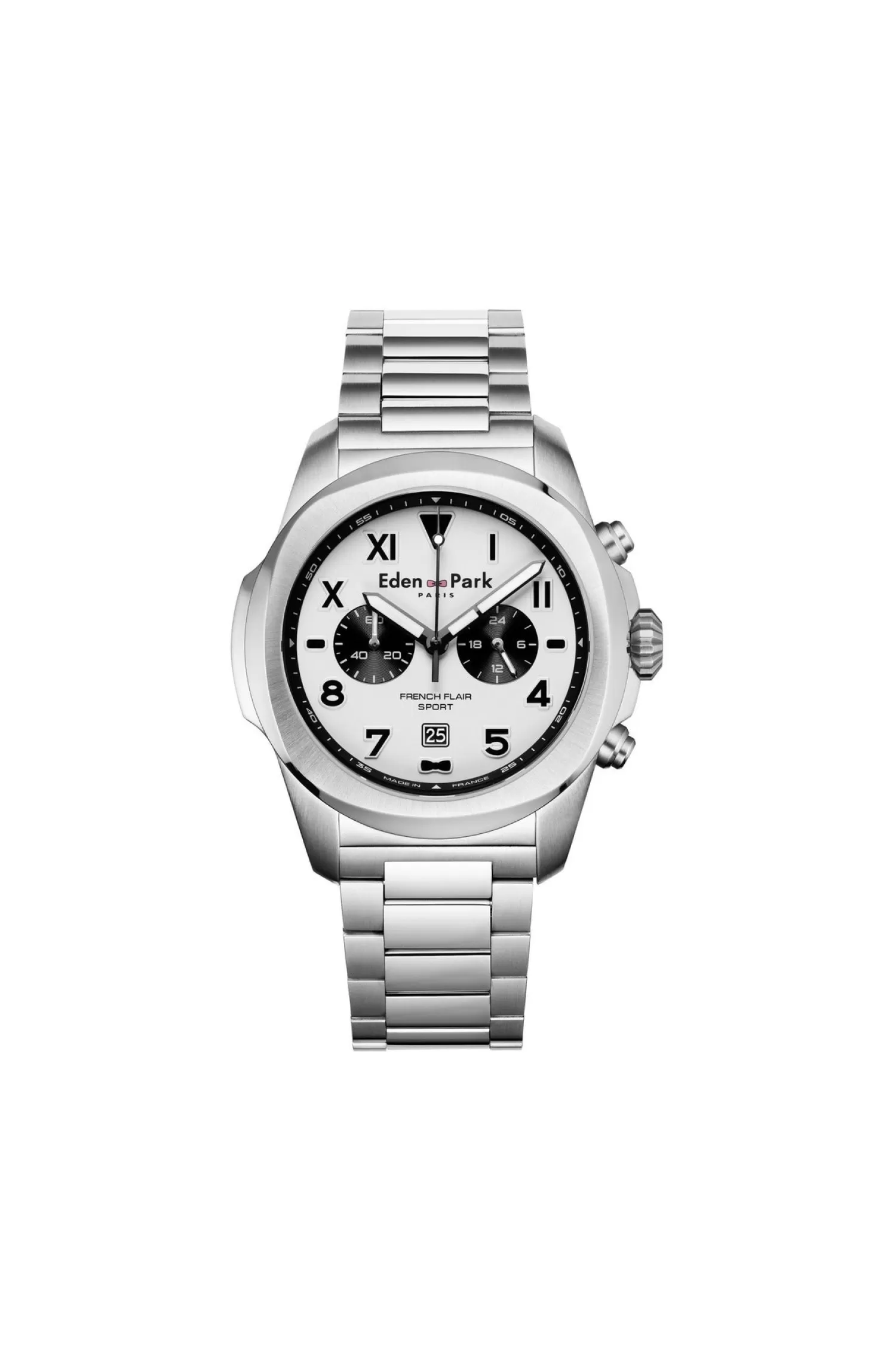 Eden Park Silver steel chronograph quartz watch< Watches