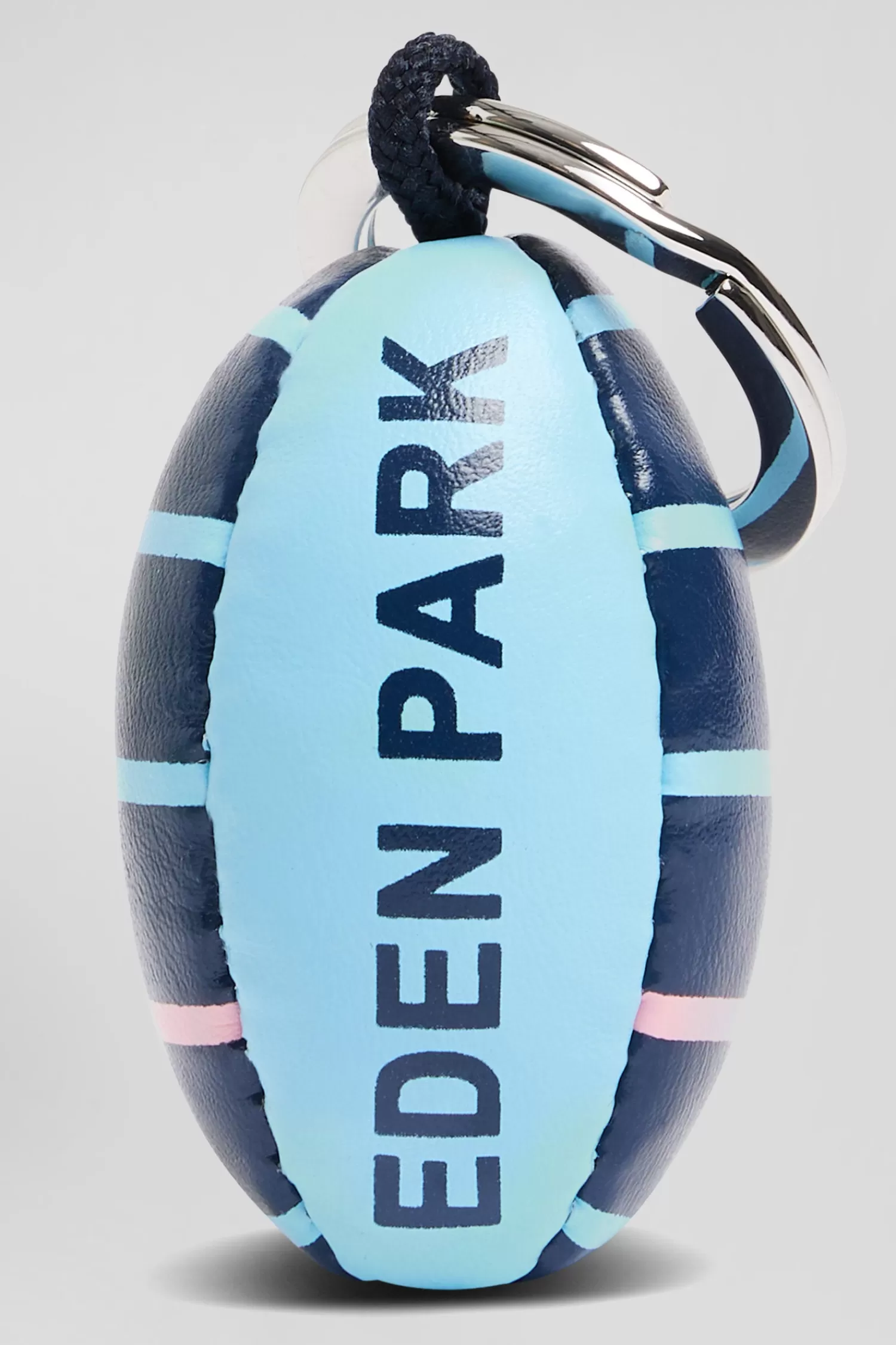Eden Park Sky blue rugby ball key ring with screen-print< Key Chains