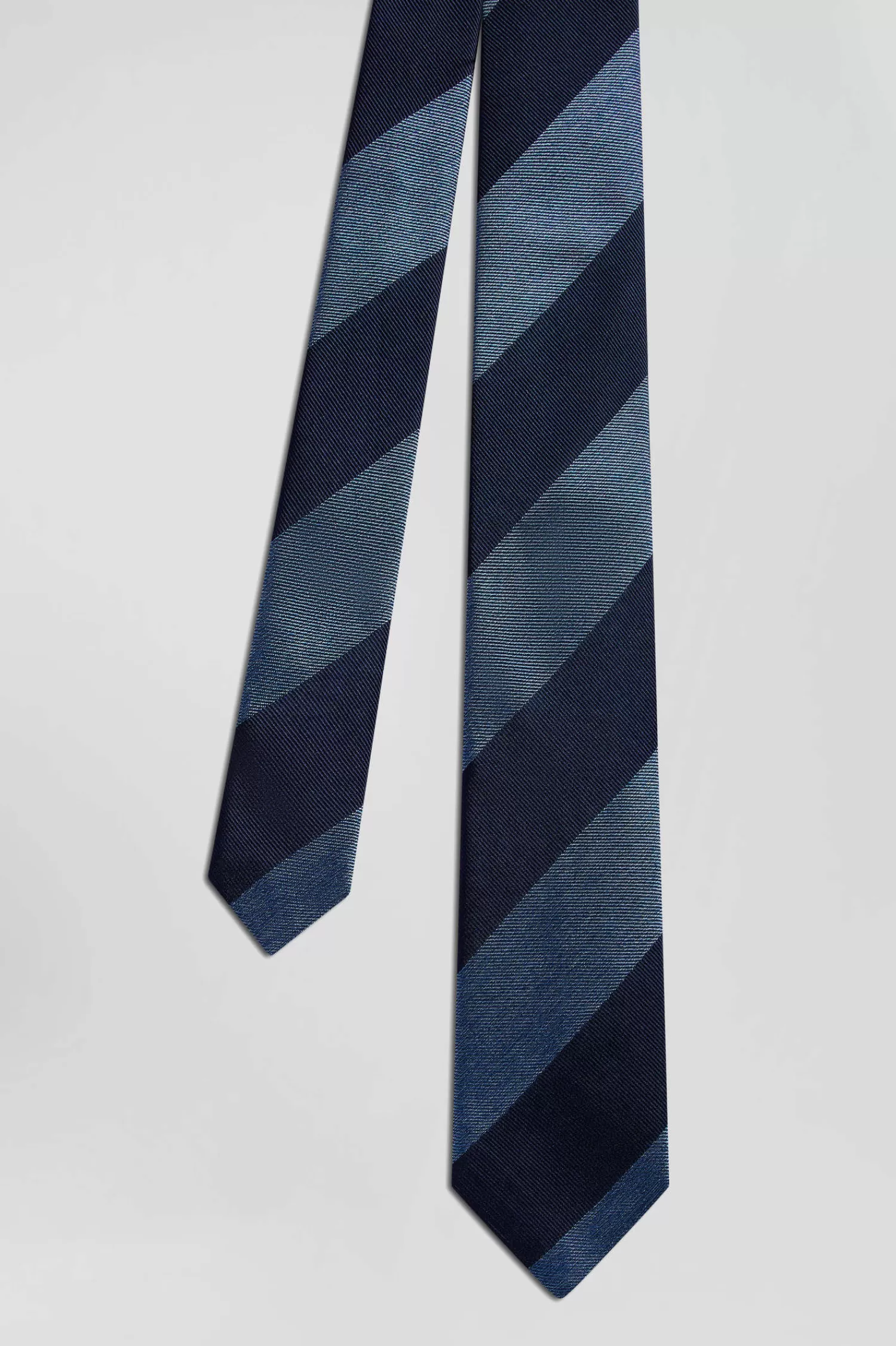 Eden Park Sky blue silk tie with large stripes< Ties And Bow Ties
