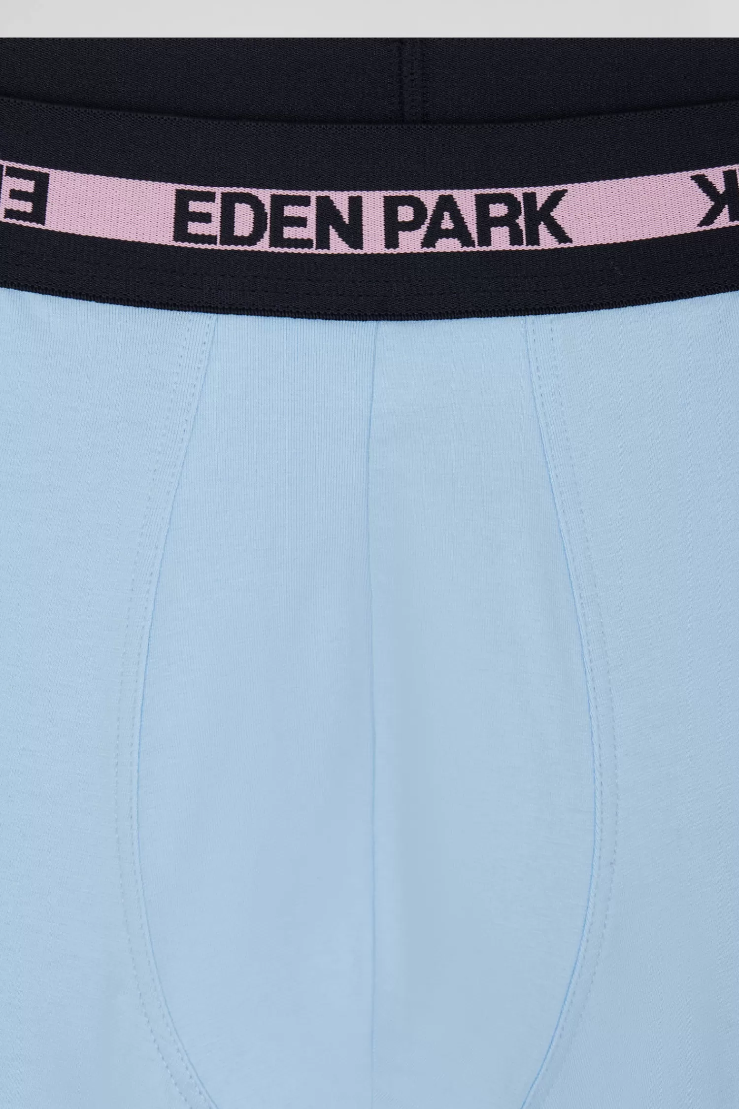 Eden Park Sky blue stretch cotton boxers with branded waistband< Underwear
