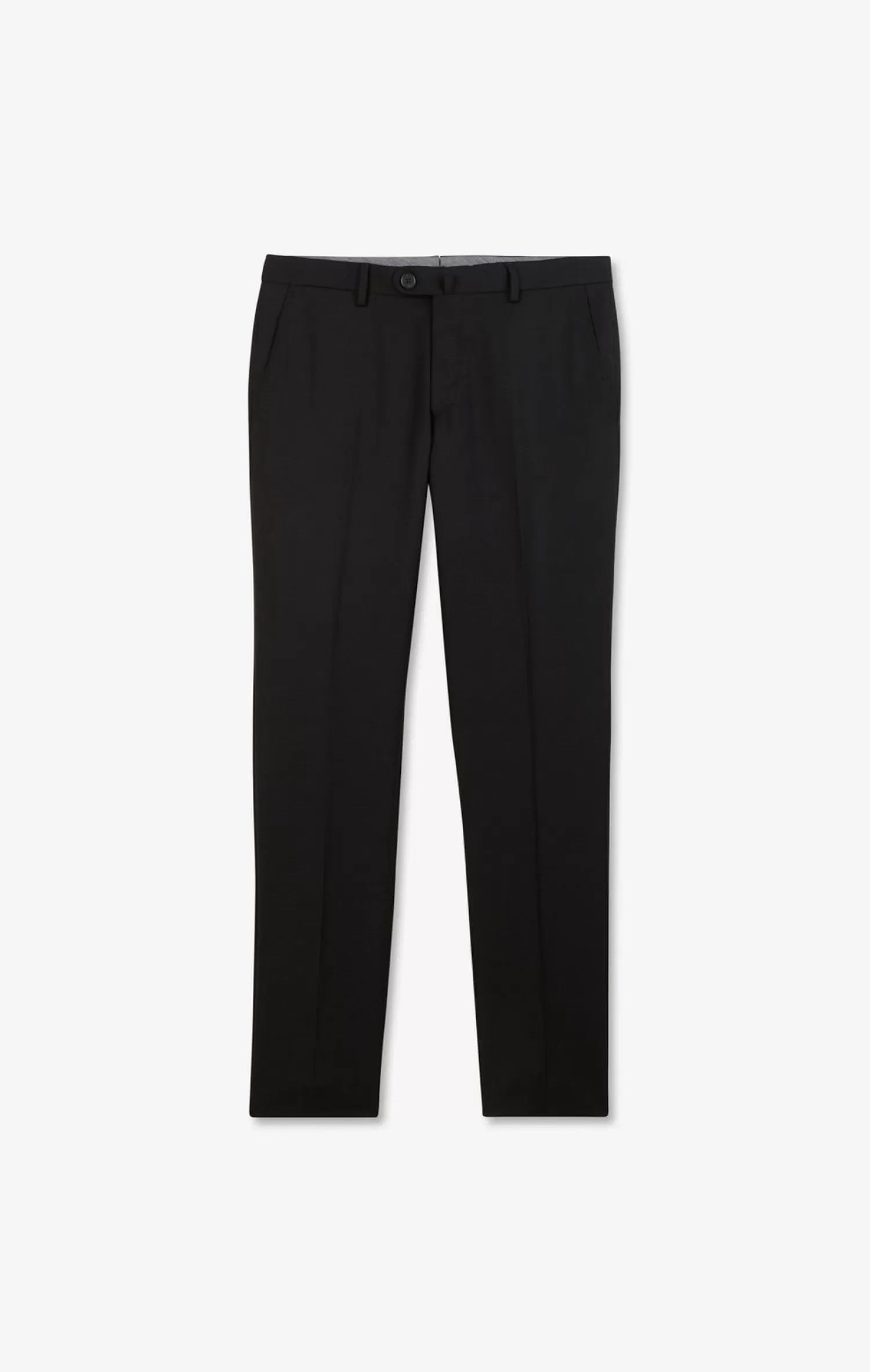 Eden Park Slim black wool trousers with broken fold< Pants