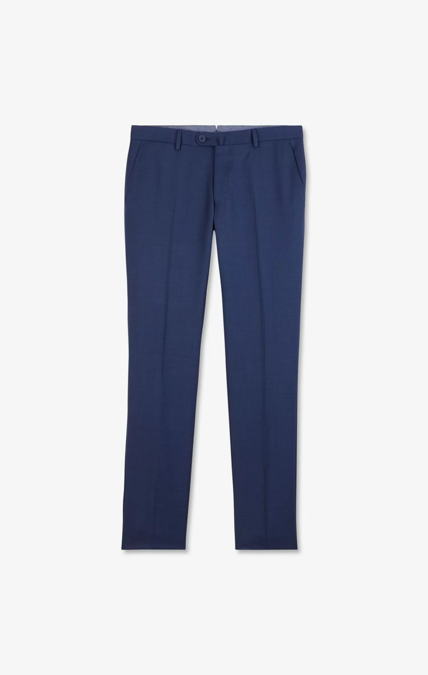 Eden Park Slim blue wool trousers with broken fold< Pants