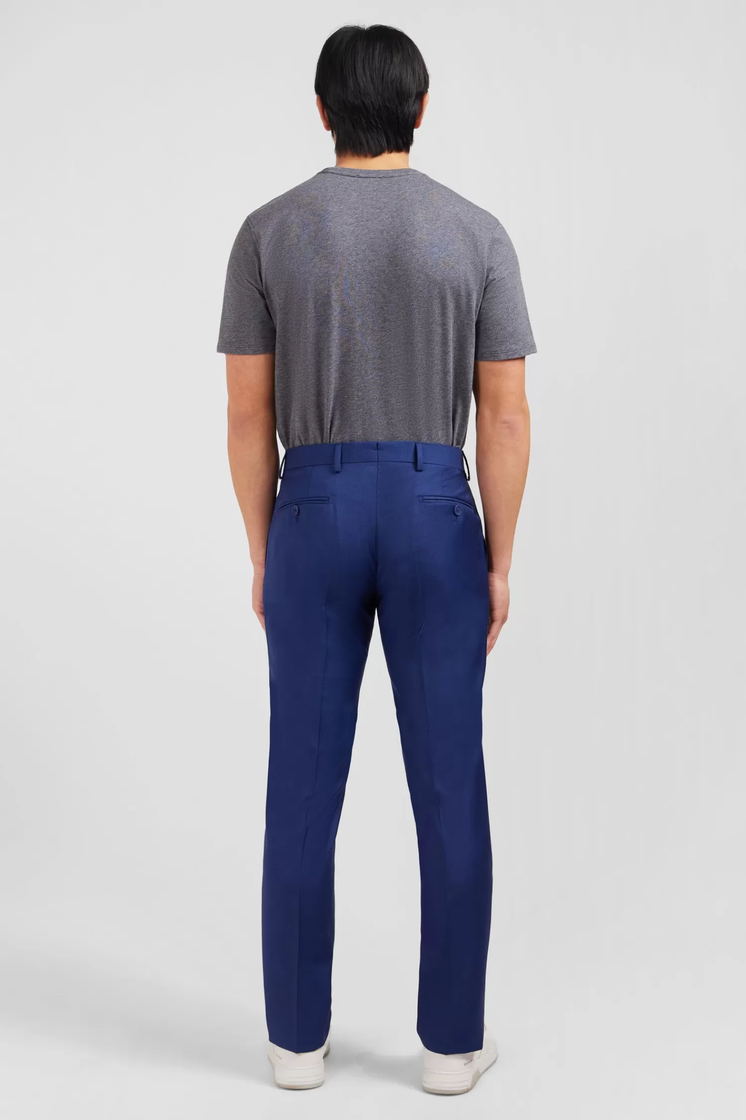 slim_blue_wool_trousers_with_broken_fold_2.webp Eden Park Slim blue wool trousers with broken fold< Pants