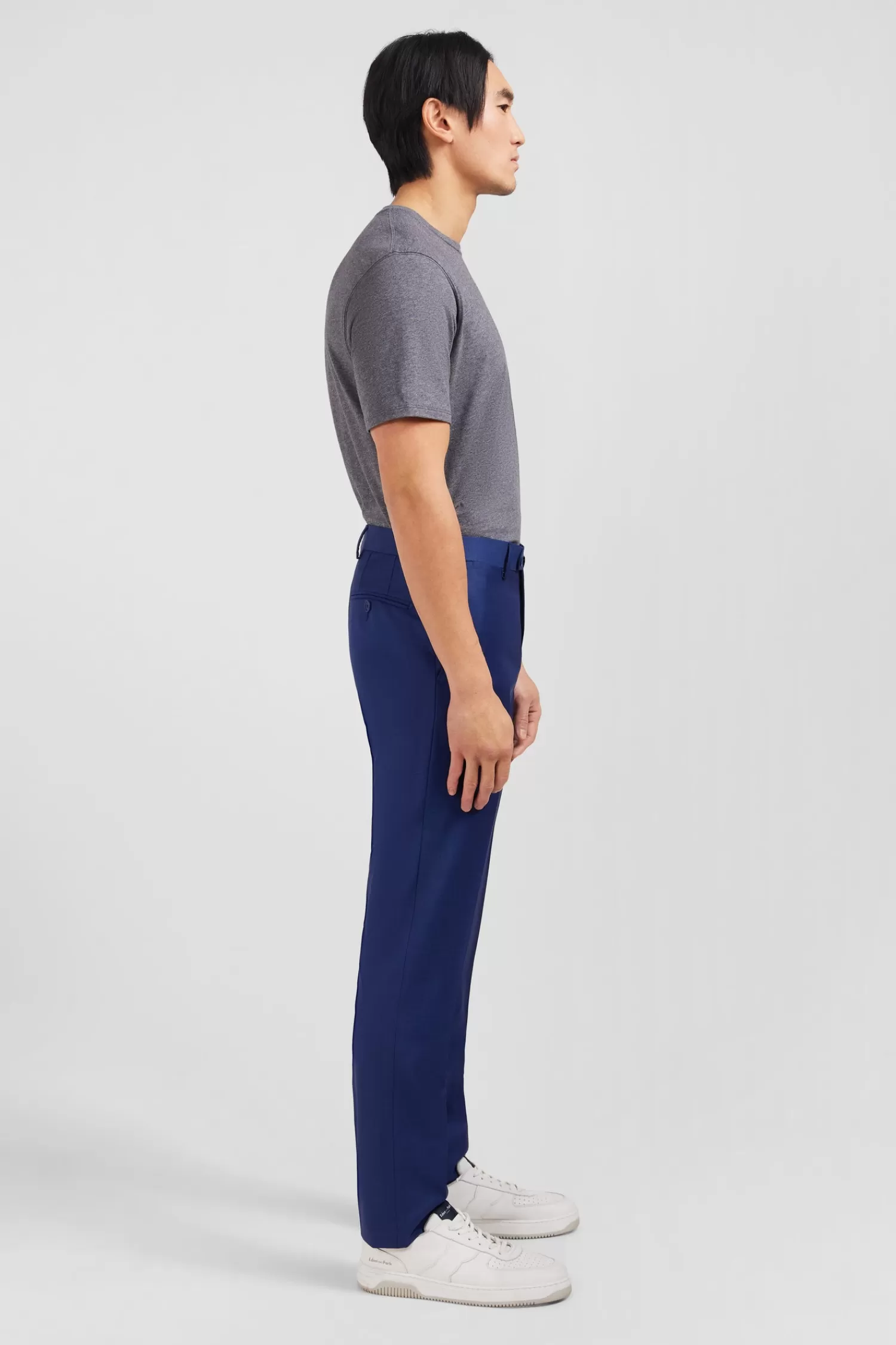slim_blue_wool_trousers_with_broken_fold_4.webp Eden Park Slim blue wool trousers with broken fold< Pants