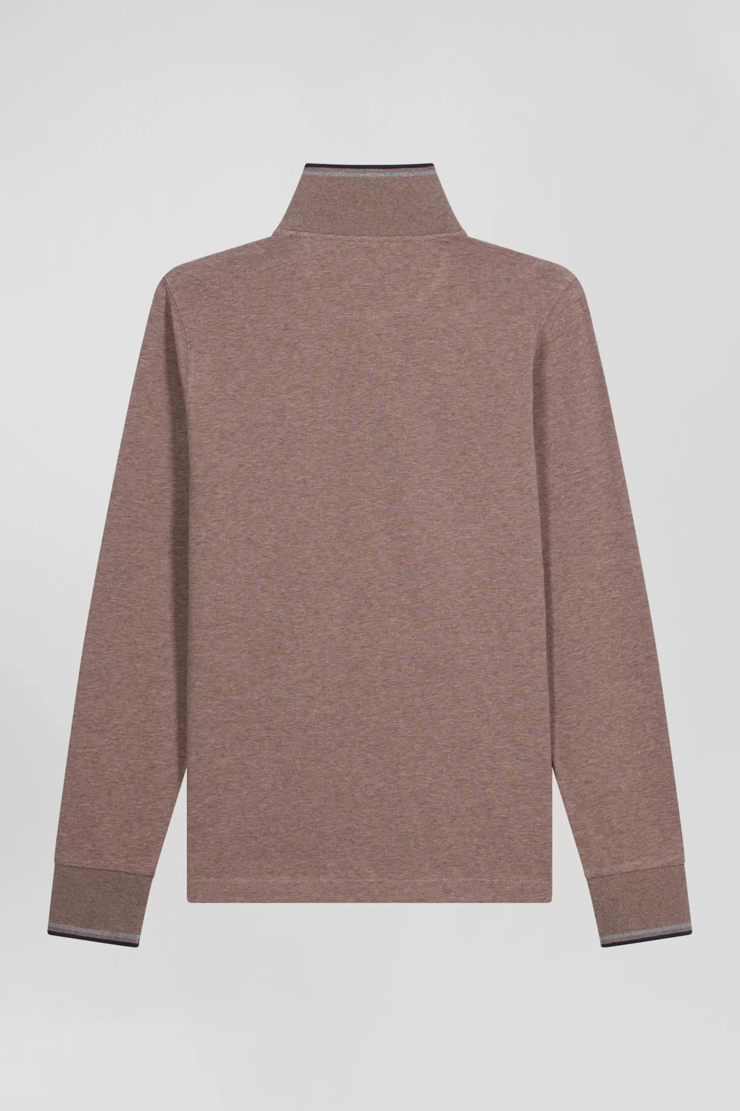 slim_brown_longsleeved_stretch_cotton_polo_shirt_with_striped_finishes_3.webp Eden Park Slim brown long-sleeved stretch cotton polo shirt with striped finishes< Polos