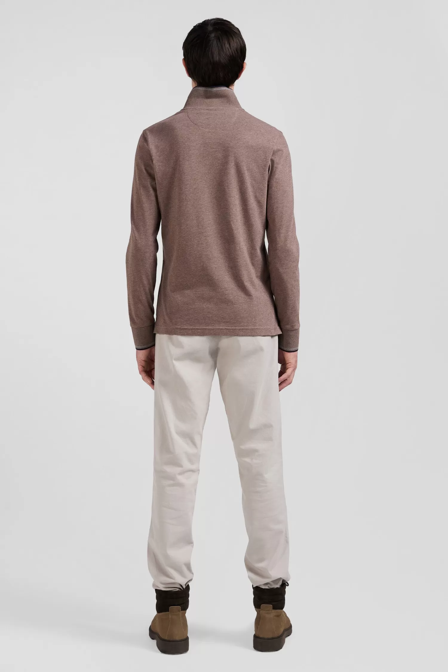 slim_brown_longsleeved_stretch_cotton_polo_shirt_with_striped_finishes_5.webp Eden Park Slim brown long-sleeved stretch cotton polo shirt with striped finishes< Polos