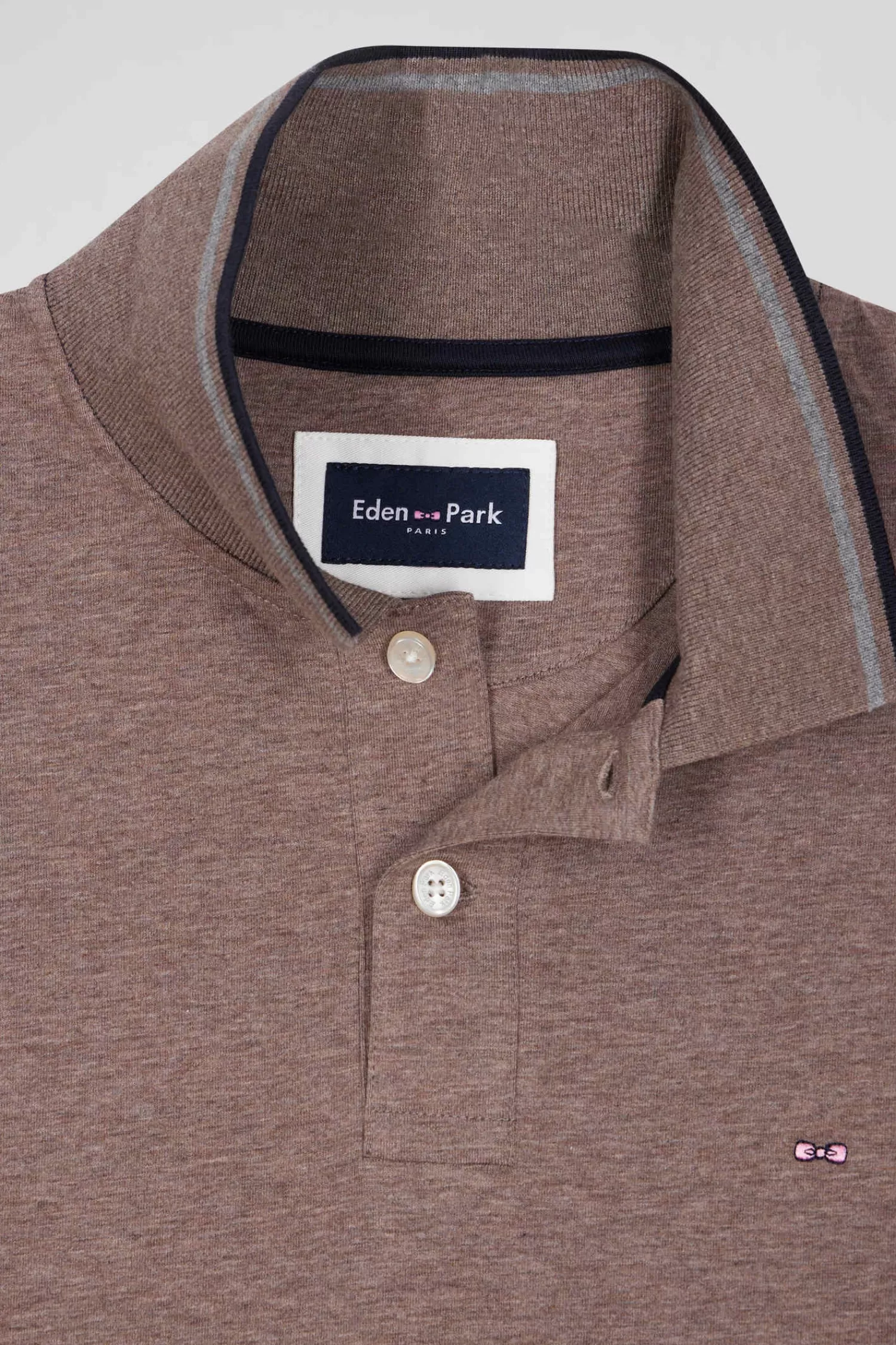 slim_brown_longsleeved_stretch_cotton_polo_shirt_with_striped_finishes_6.webp Eden Park Slim brown long-sleeved stretch cotton polo shirt with striped finishes< Polos