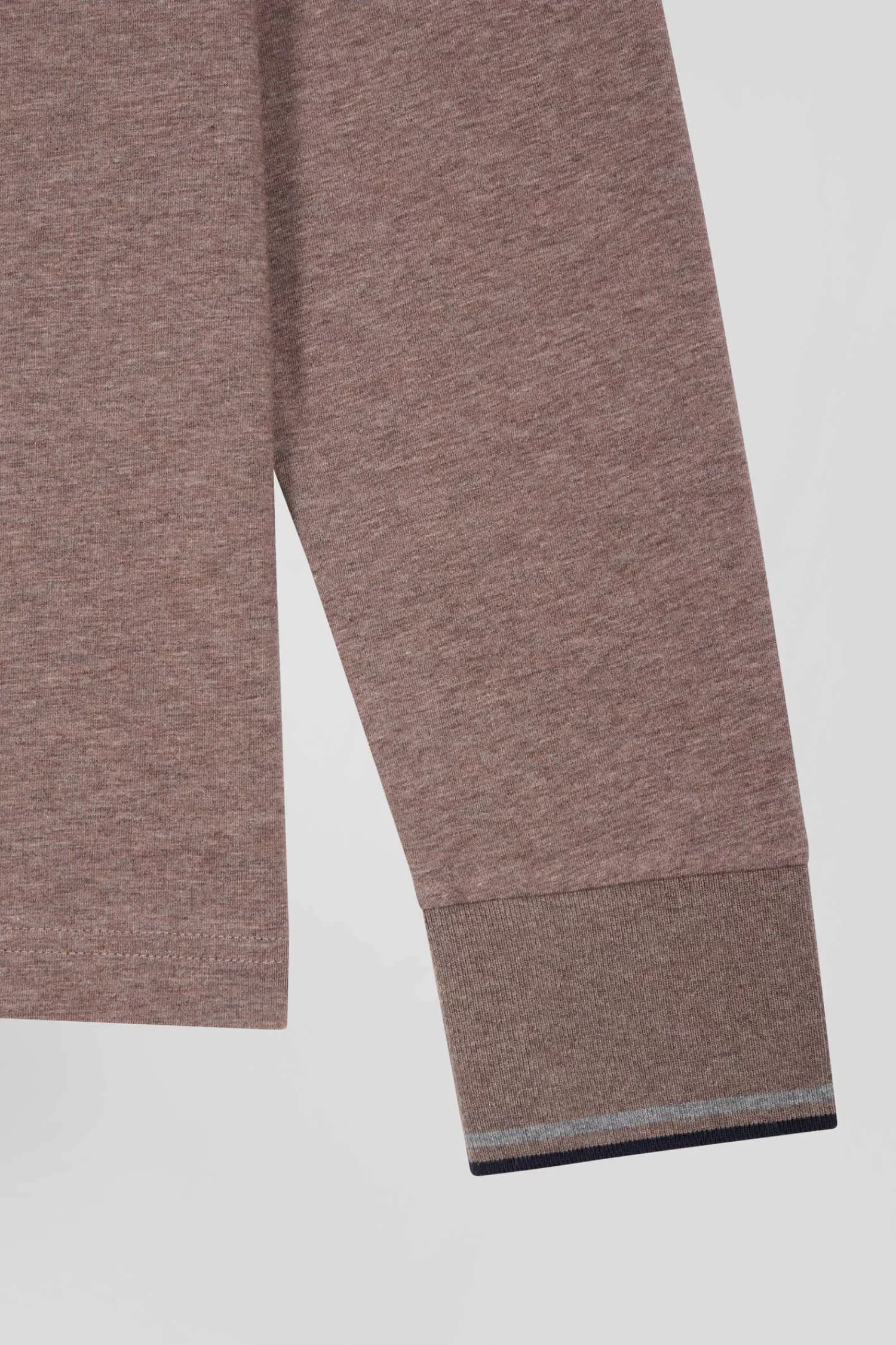slim_brown_longsleeved_stretch_cotton_polo_shirt_with_striped_finishes_7.webp Eden Park Slim brown long-sleeved stretch cotton polo shirt with striped finishes< Polos