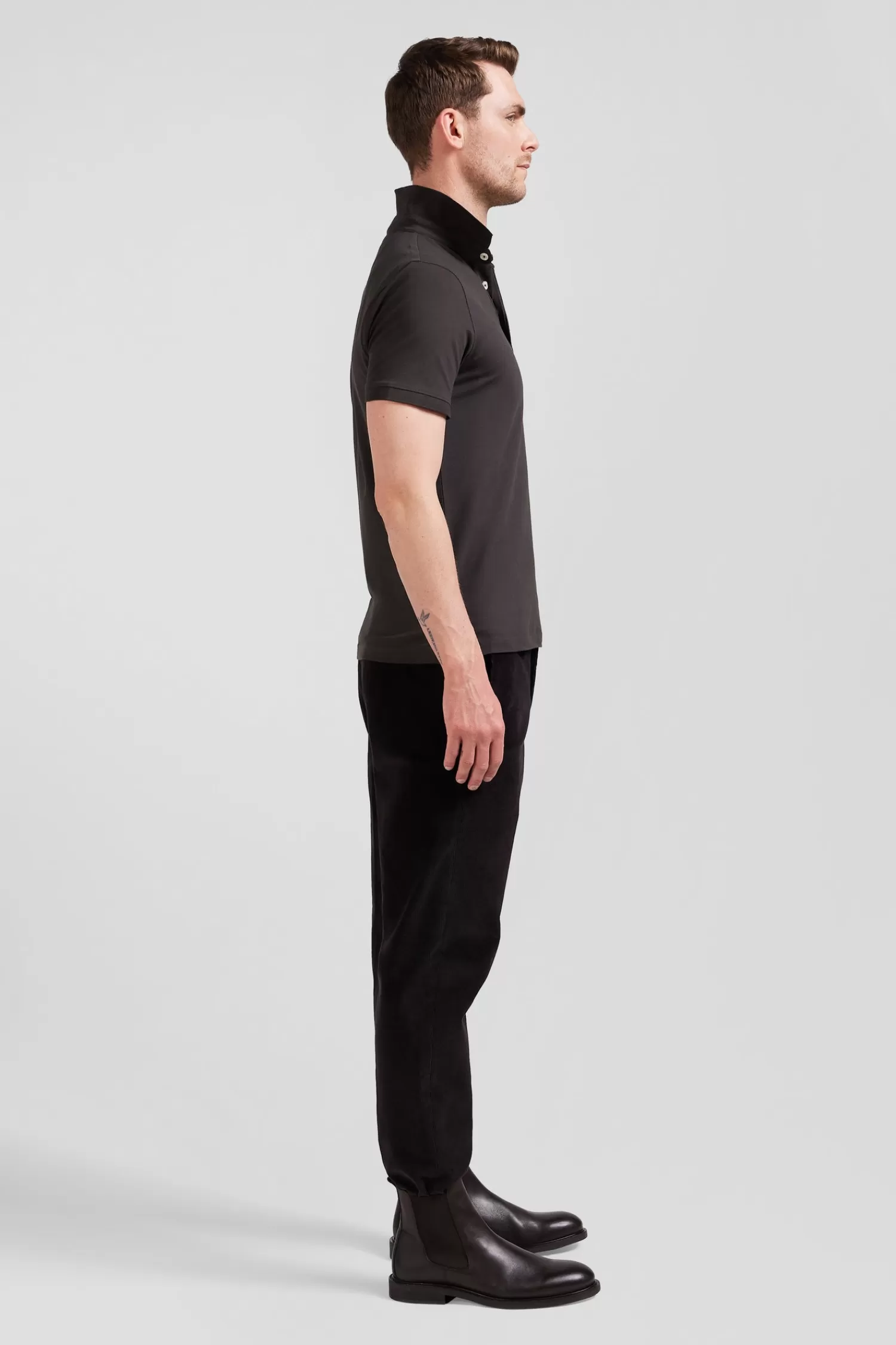 slim_brown_shortsleeved_cotton_piqu_polo_shirt_4.webp Eden Park Slim brown short-sleeved cotton piqué polo shirt< Polos