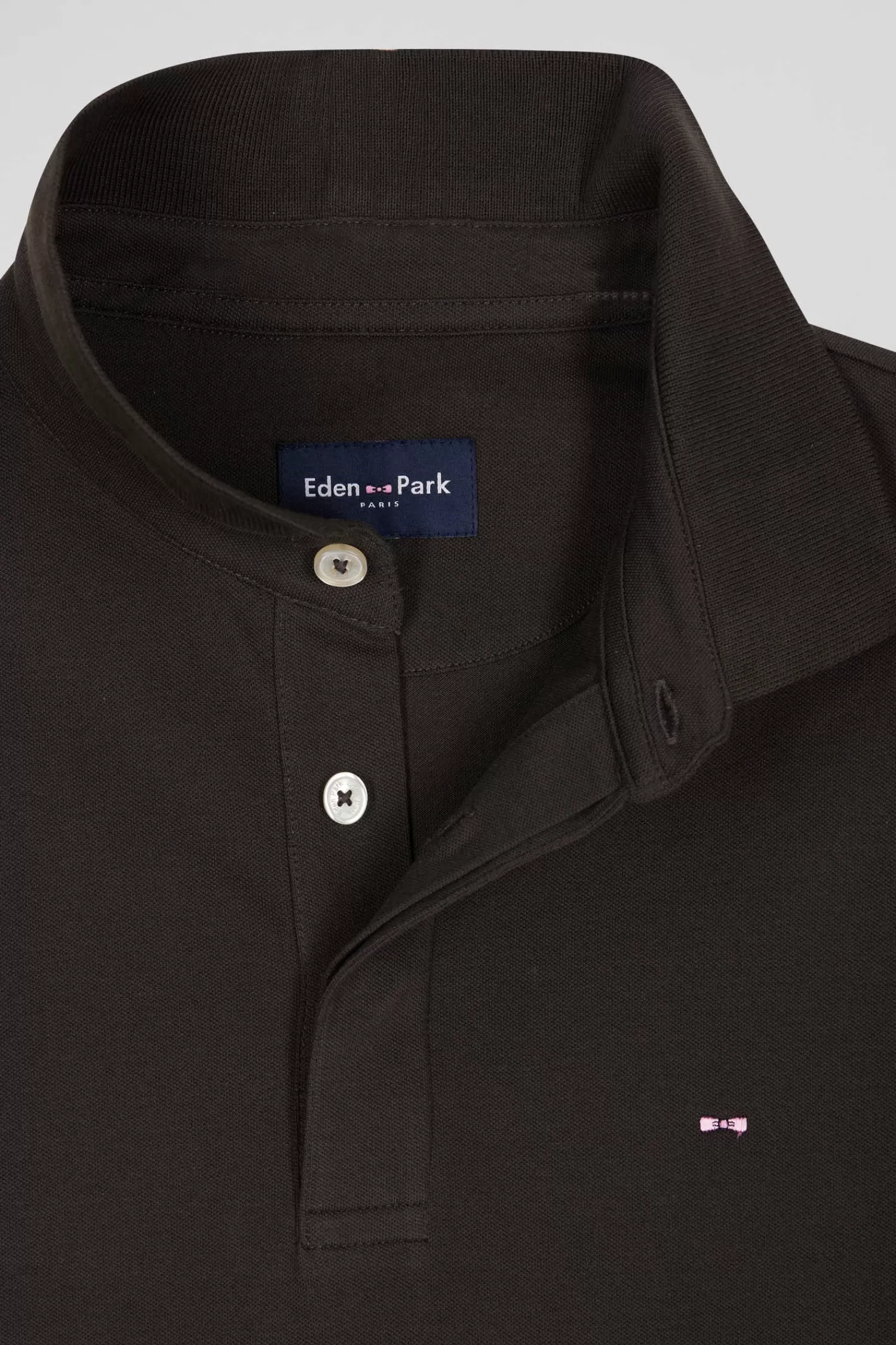slim_brown_shortsleeved_cotton_piqu_polo_shirt_6.webp Eden Park Slim brown short-sleeved cotton piqué polo shirt< Polos