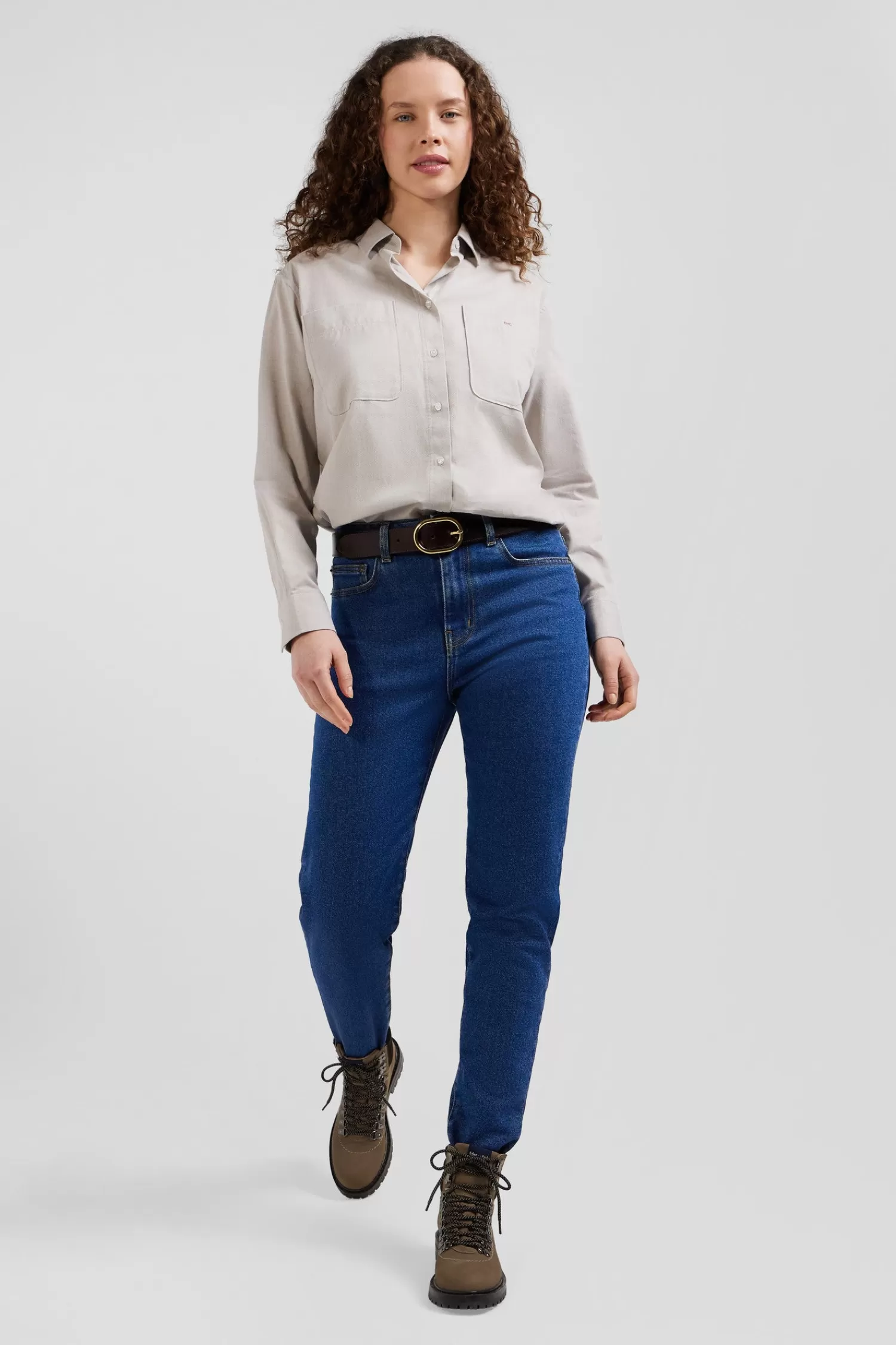 Eden Park Slim dark blue cotton 5-pocket jeans<Women Pants