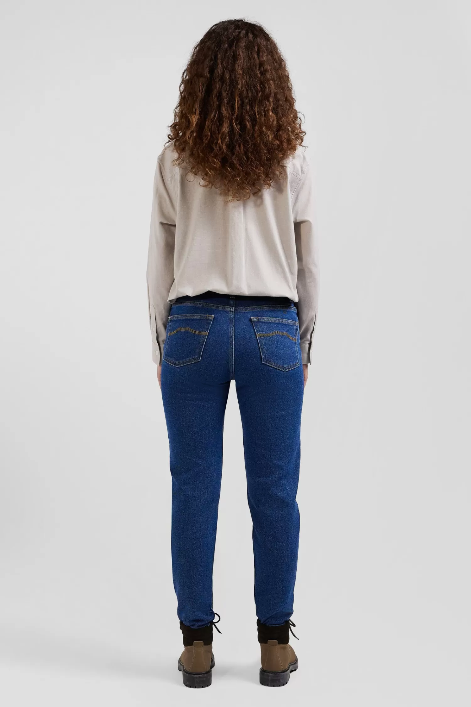 slim_dark_blue_cotton_pocket_jeans_2.webp Eden Park Slim dark blue cotton 5-pocket jeans<Women Pants