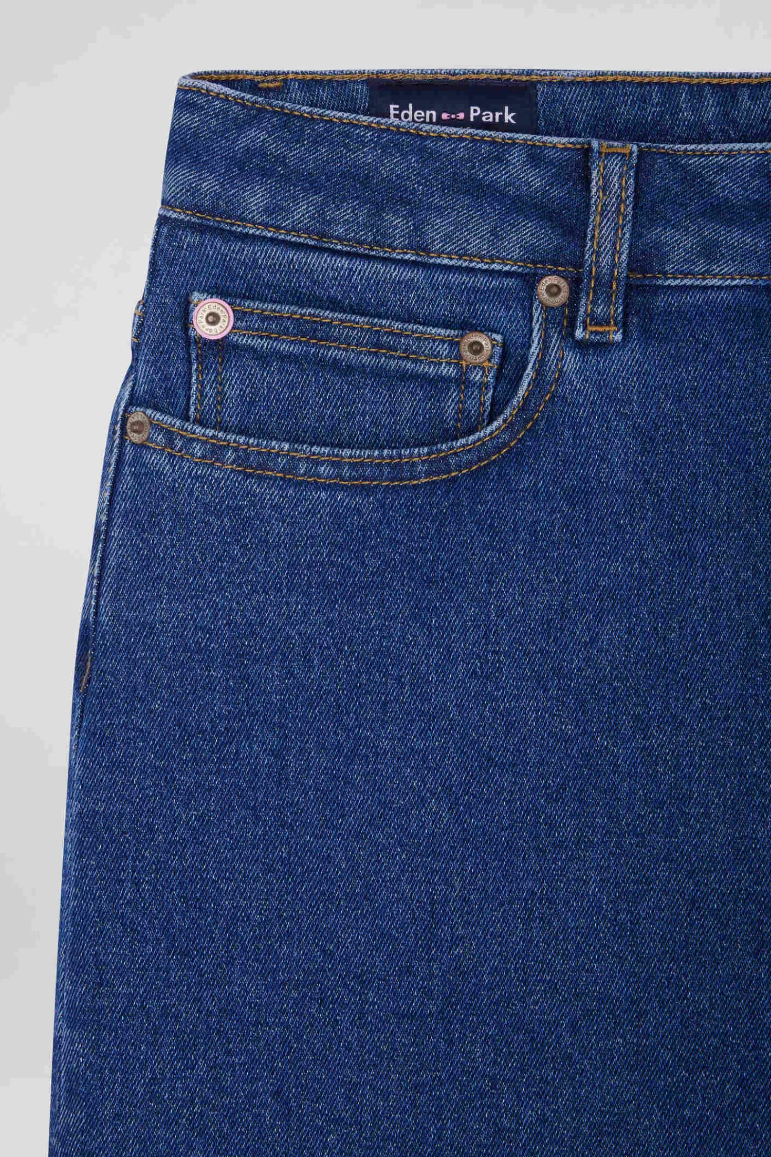 slim_dark_blue_cotton_pocket_jeans_6.webp Eden Park Slim dark blue cotton 5-pocket jeans<Women Pants