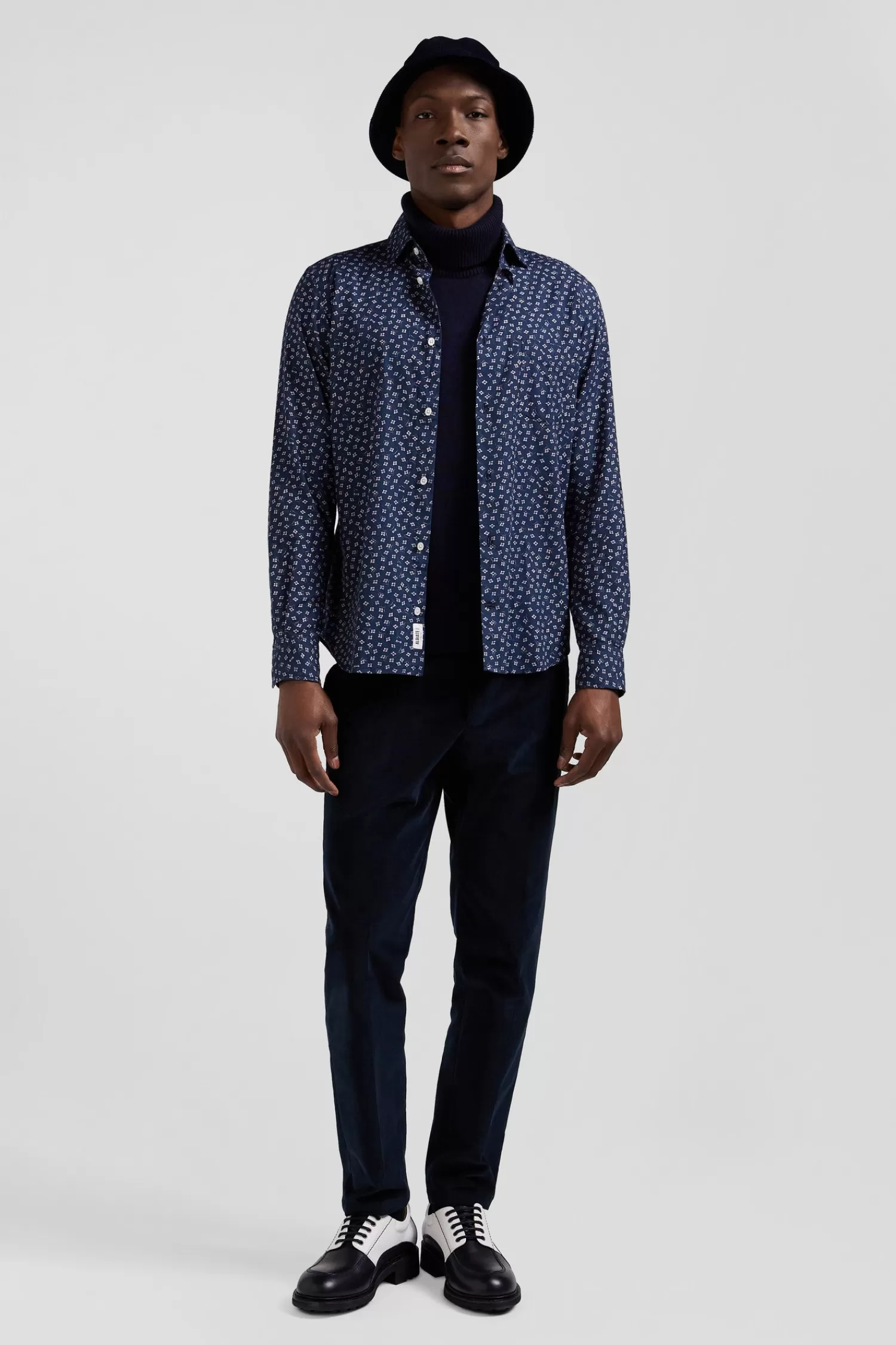 Eden Park Slim dark blue cotton shirt< Shirts