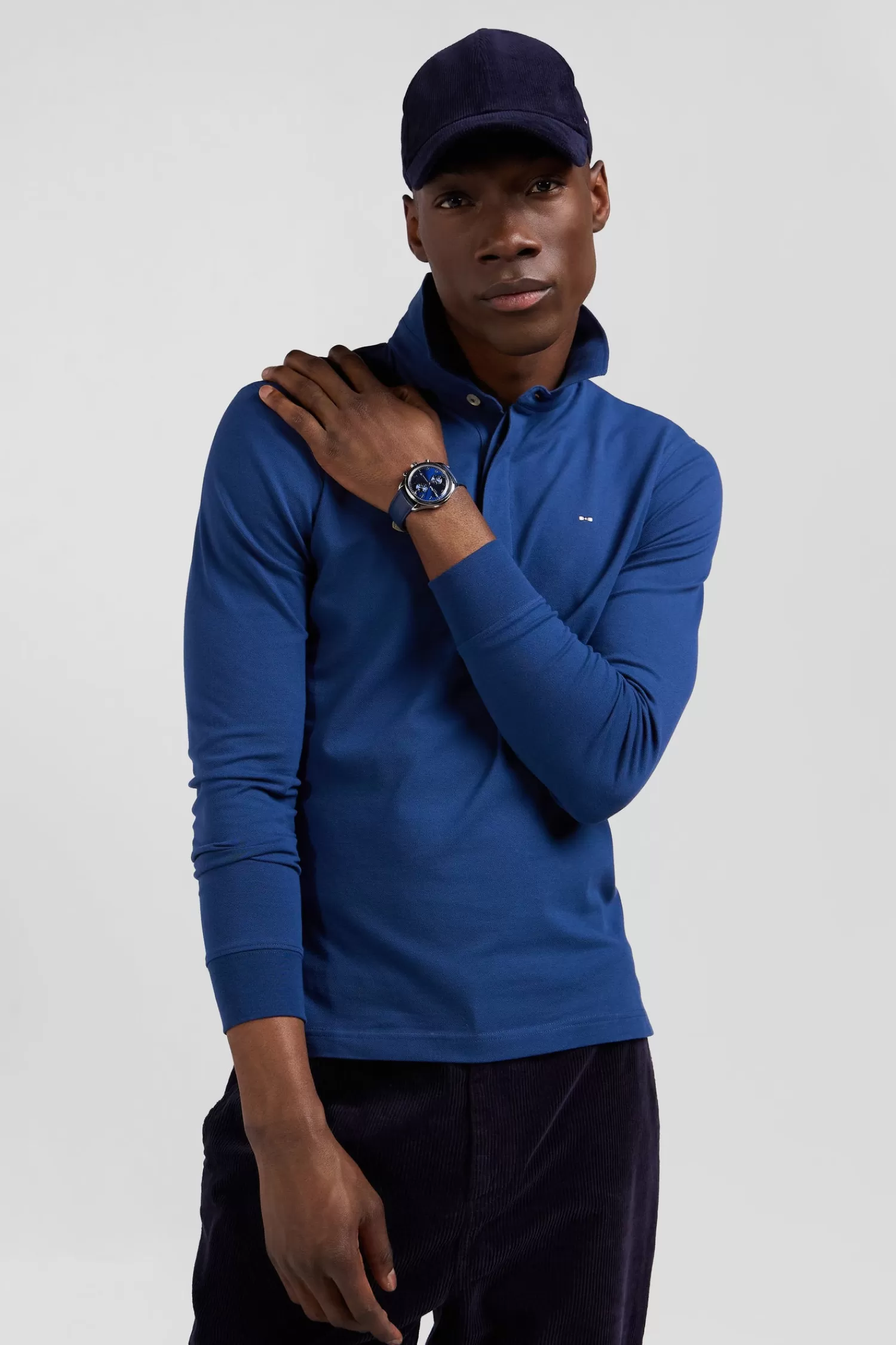 slim_dark_blue_longsleeved_cotton_piqu_polo_shirt_2.webp Eden Park Slim dark blue long-sleeved cotton piqué polo shirt< Polos