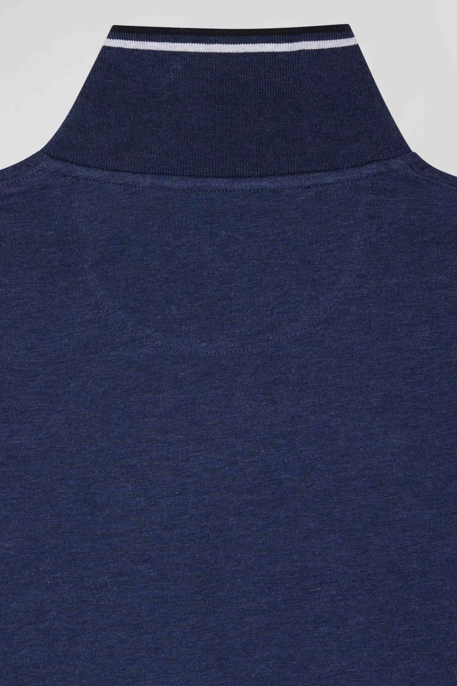 slim_dark_blue_longsleeved_stretch_cotton_polo_shirt_with_striped_finishes_8.webp Eden Park Slim dark blue long-sleeved stretch cotton polo shirt with striped finishes< Polos