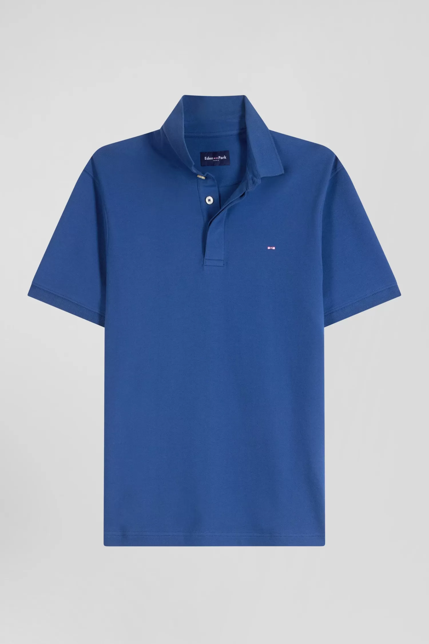 Eden Park Slim dark blue short-sleeved stretch cotton polo shirt< Polos