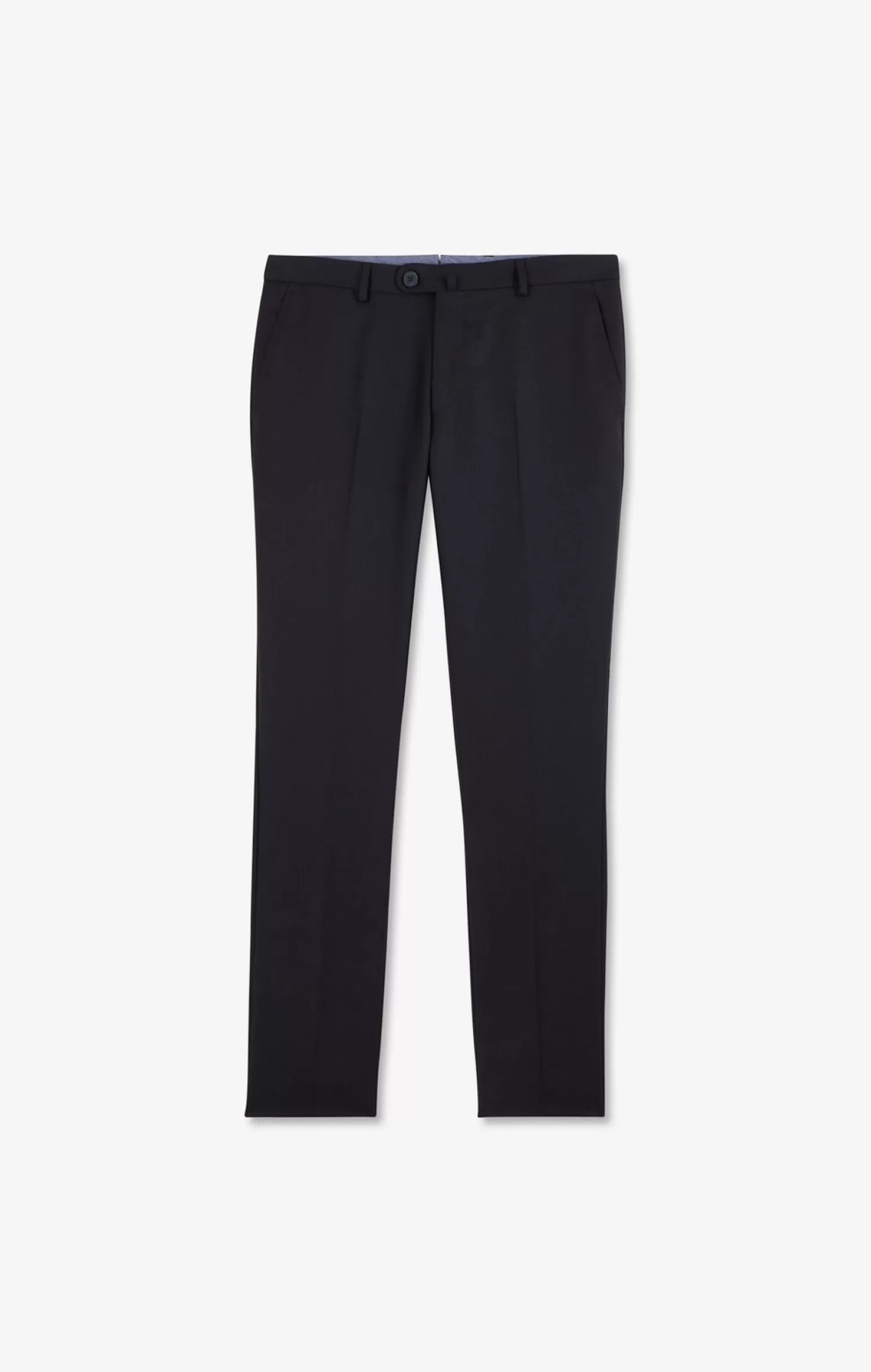 Eden Park Slim dark blue wool trousers with broken fold< Pants
