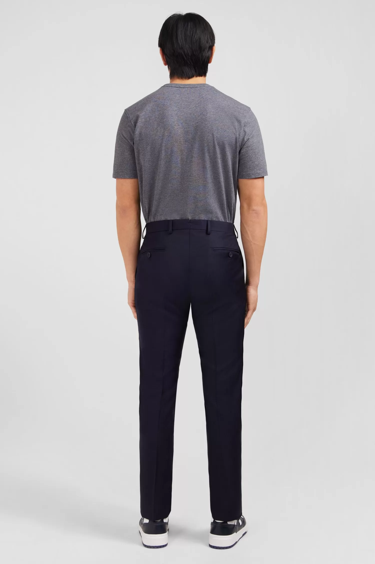 slim_dark_blue_wool_trousers_with_broken_fold_2.webp Eden Park Slim dark blue wool trousers with broken fold< Pants