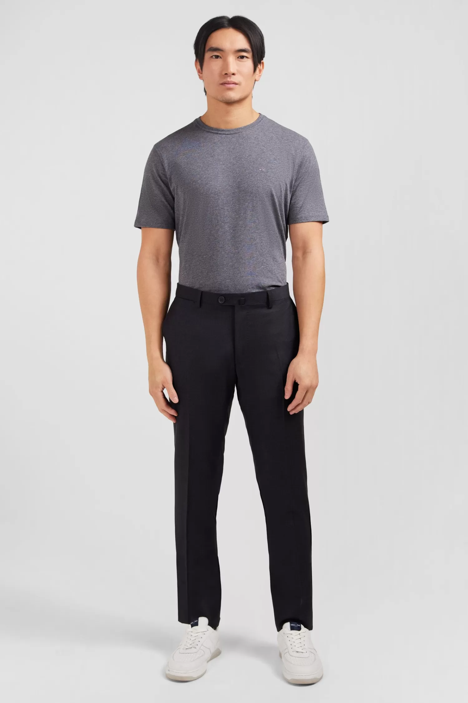 Eden Park Slim dark grey wool trousers with broken fold< Pants