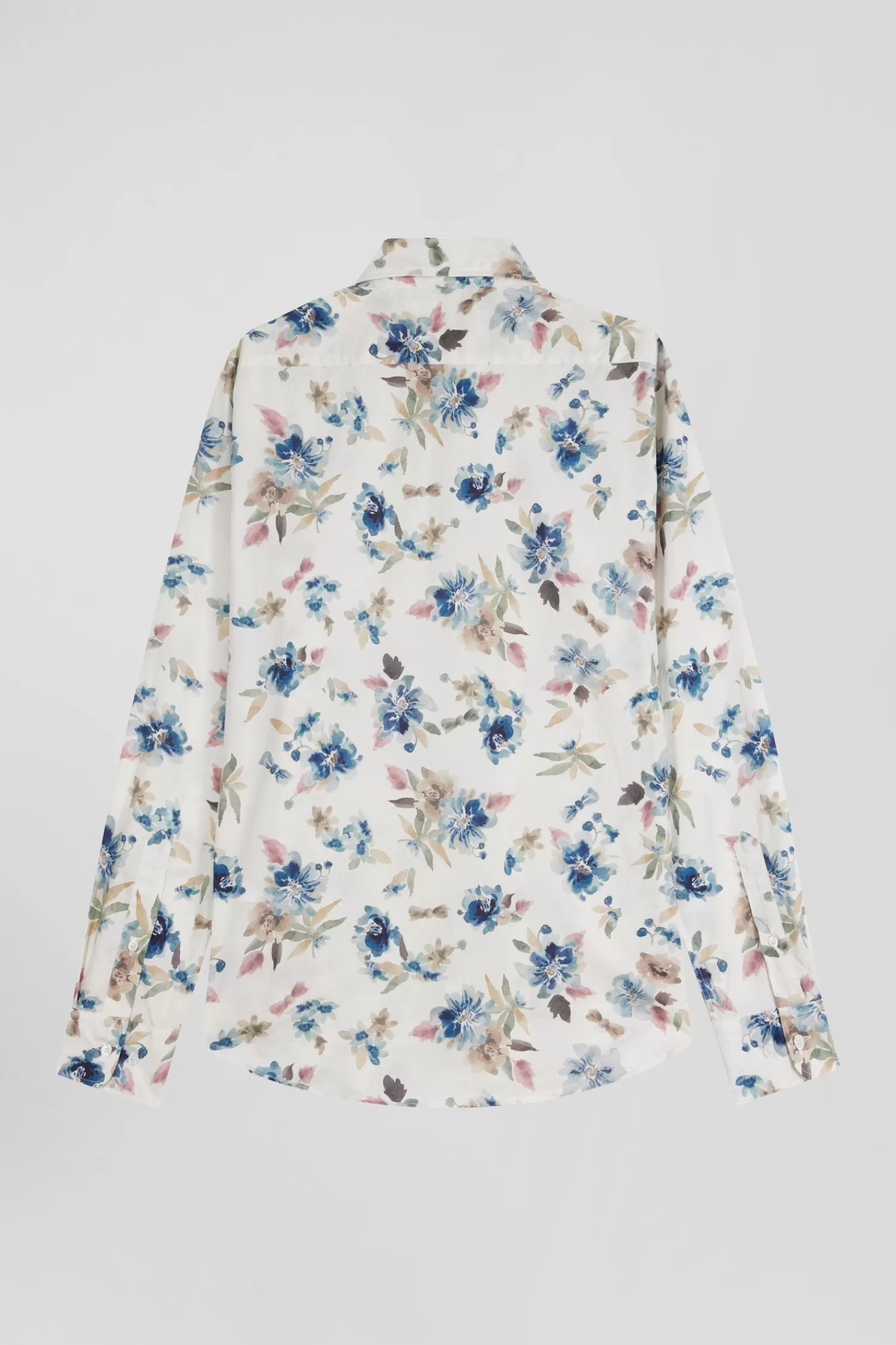 slim_ecru_floral_print_cotton_shirt_3.webp Eden Park Slim ecru floral print cotton shirt< Shirts