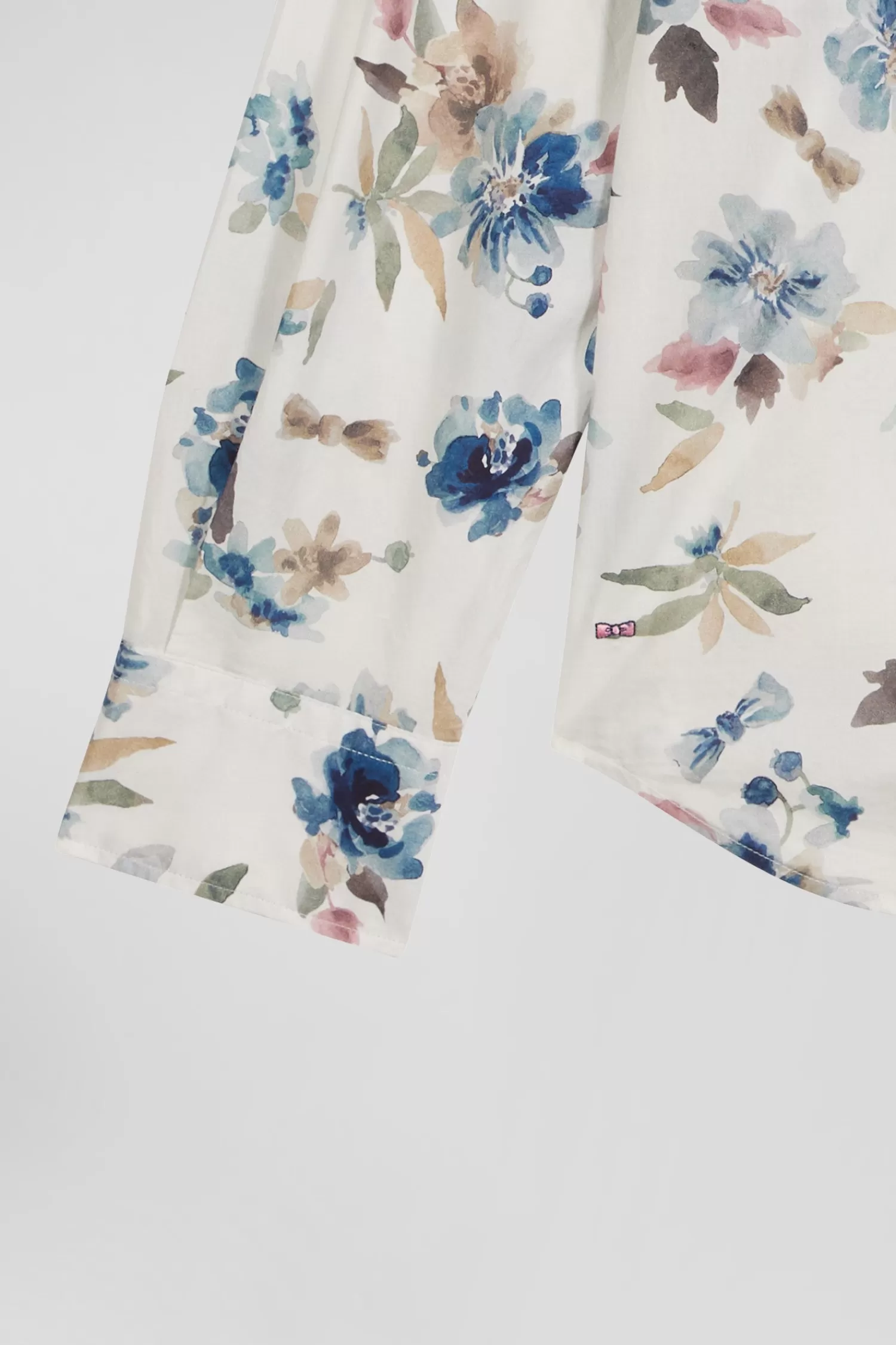 slim_ecru_floral_print_cotton_shirt_6.webp Eden Park Slim ecru floral print cotton shirt< Shirts