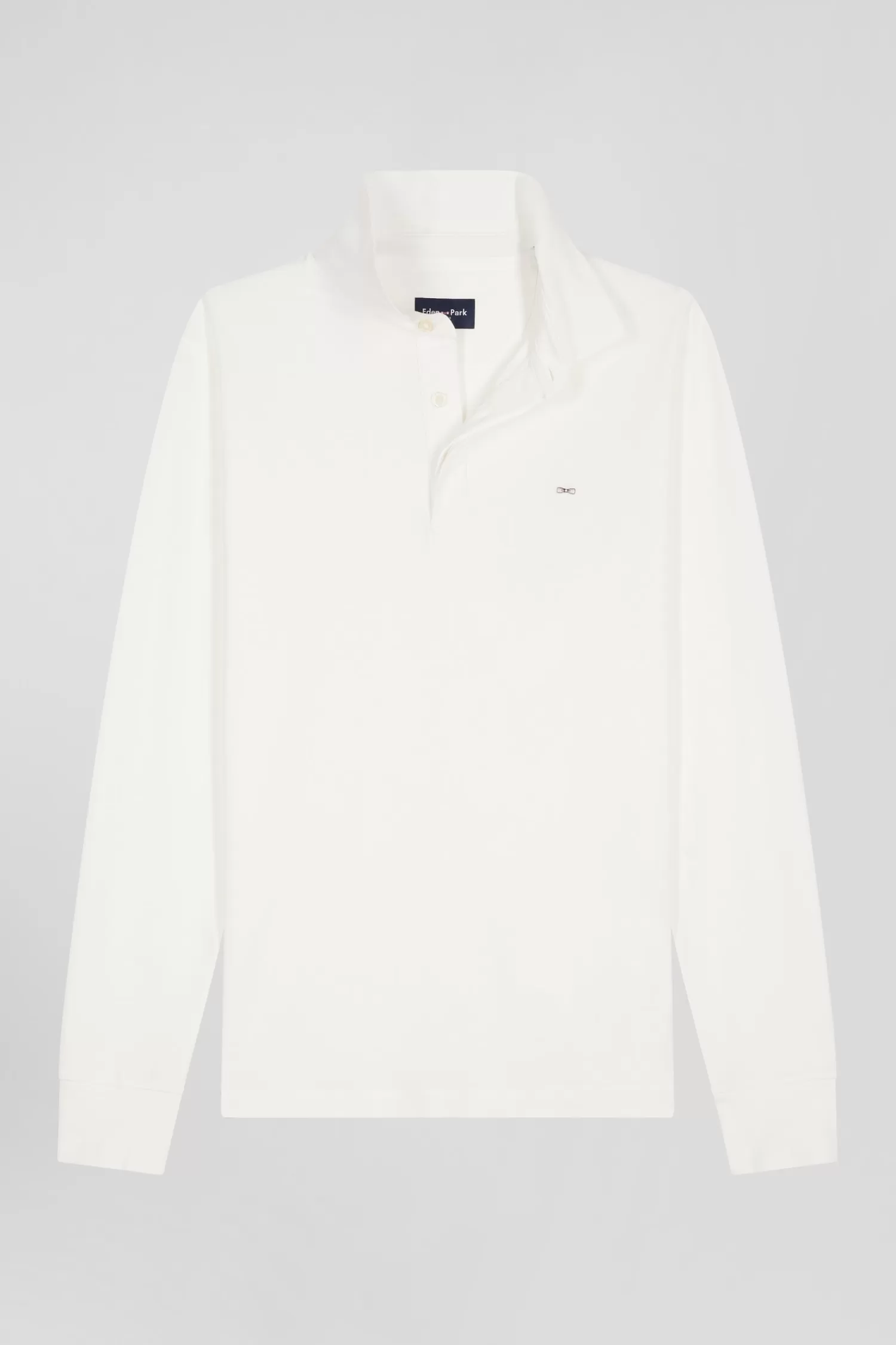 Eden Park Slim ecru long-sleeved cotton piqué polo shirt< Polos