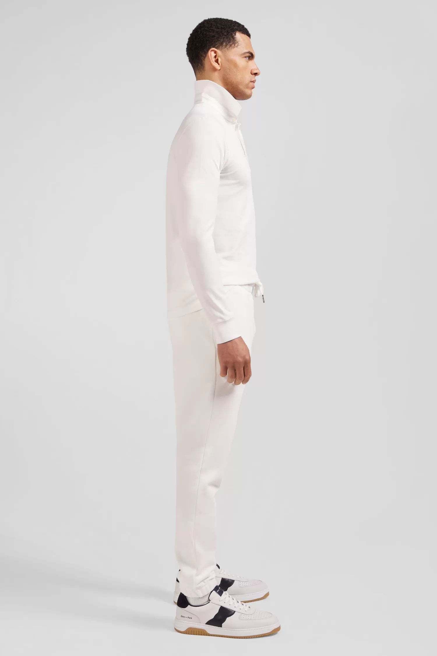 slim_ecru_longsleeved_cotton_piqu_polo_shirt_4.webp Eden Park Slim ecru long-sleeved cotton piqué polo shirt< Polos