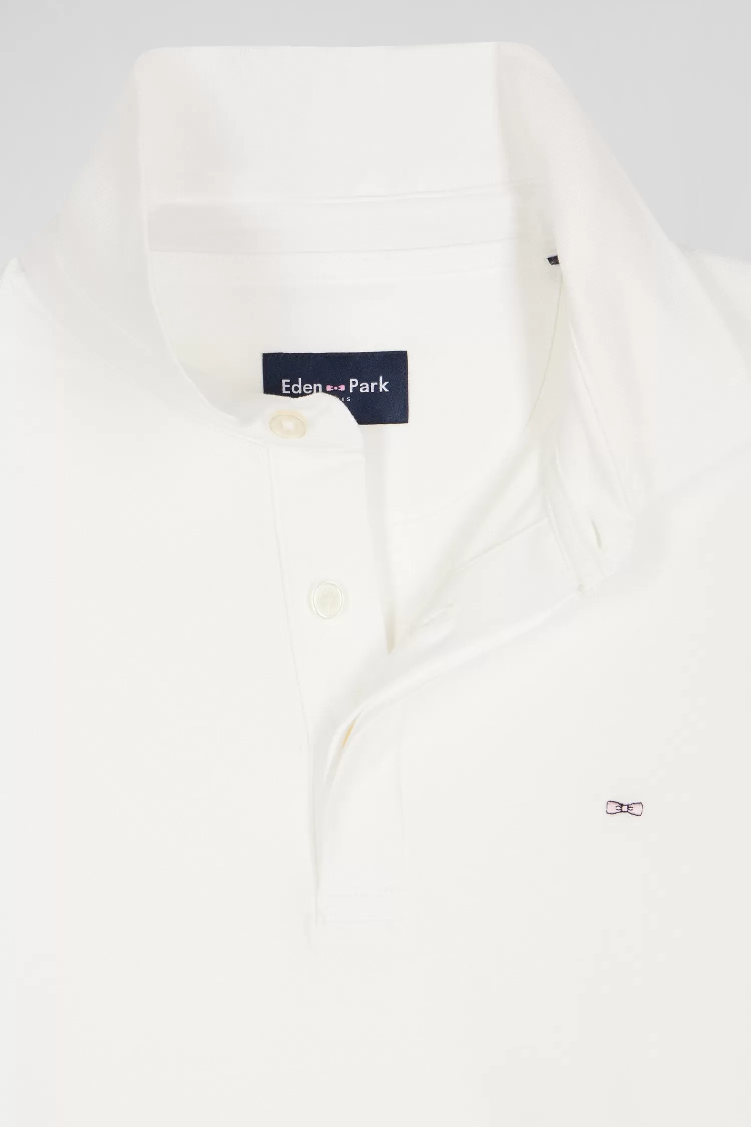 slim_ecru_longsleeved_cotton_piqu_polo_shirt_6.webp Eden Park Slim ecru long-sleeved cotton piqué polo shirt< Polos