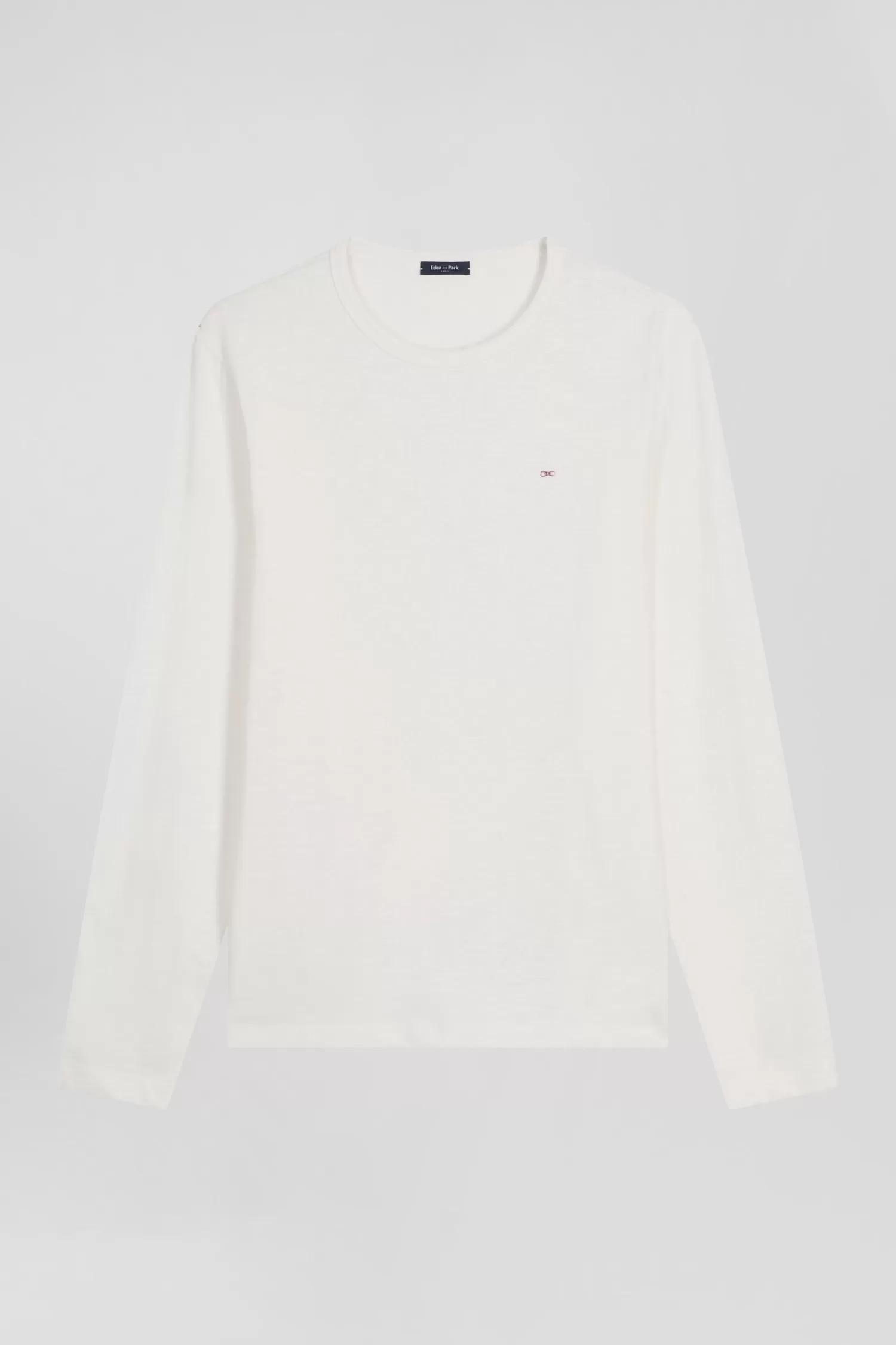 Eden Park Slim ecru long-sleeved cotton T-shirt< T-shirts