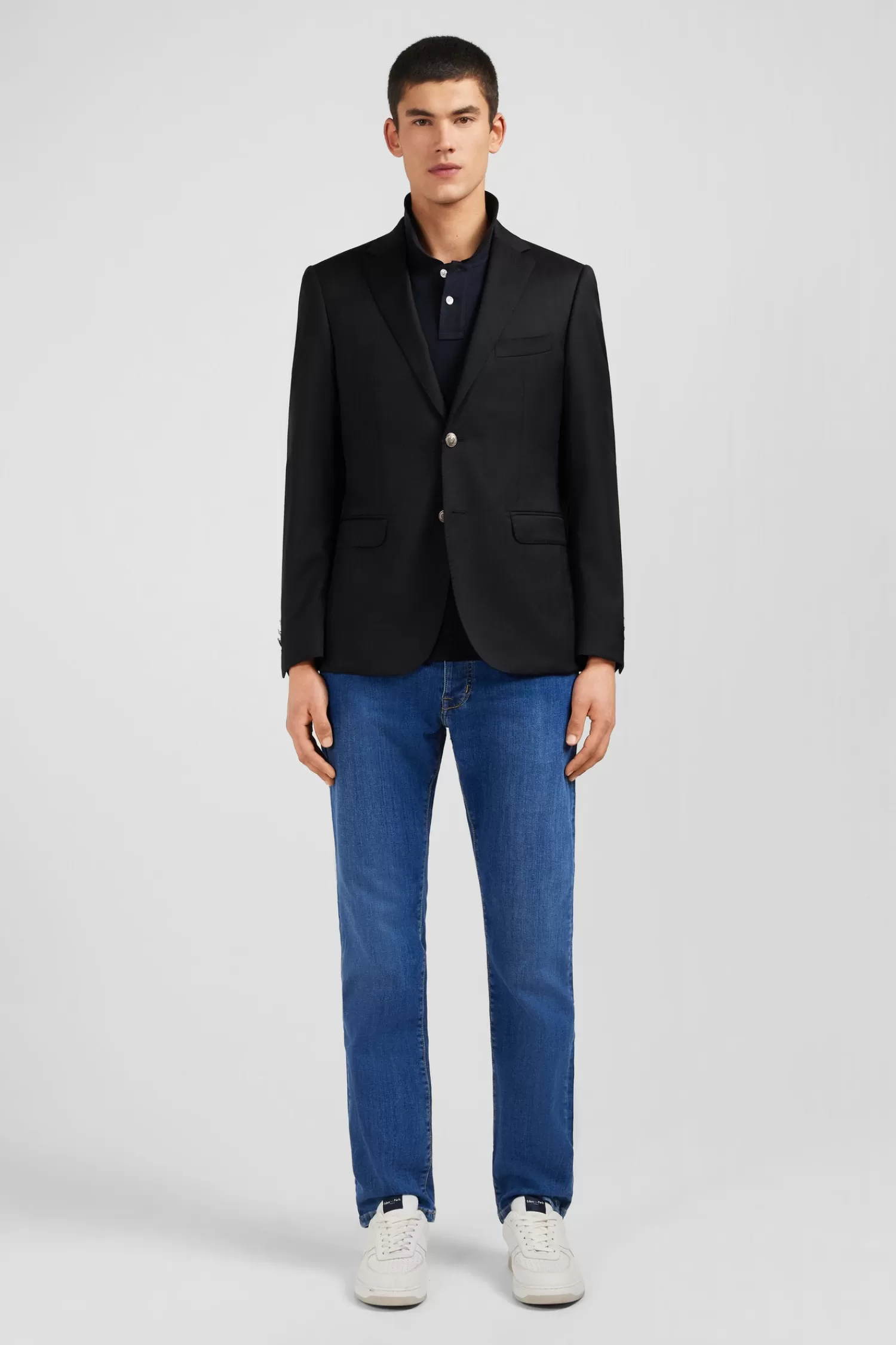 Eden Park Slim fit black 100% wool blazer< Jackets And Suits