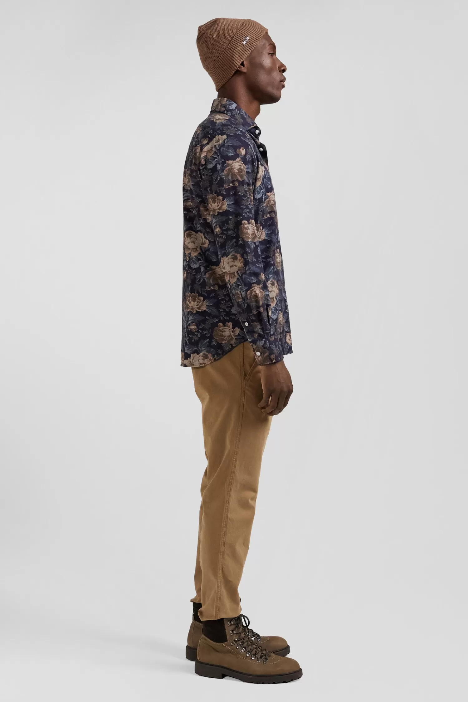 slim_navy_blue_floral_print_cotton_flannel_shirt_4.webp Eden Park Slim navy blue floral print cotton flannel shirt< Shirts