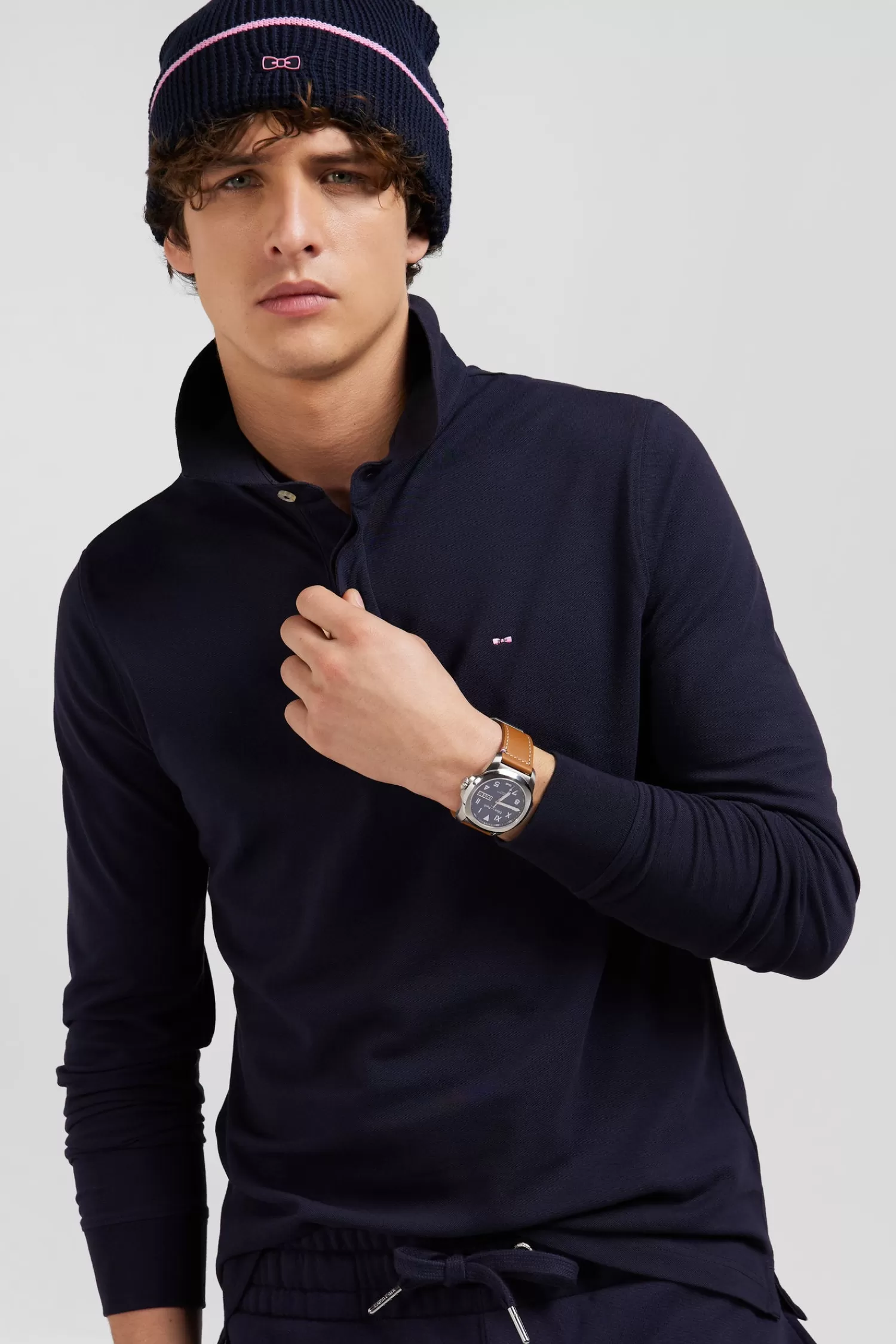 slim_navy_blue_longsleeved_cotton_piqu_polo_shirt_2.webp Eden Park Slim navy blue long-sleeved cotton piqué polo shirt< Polos