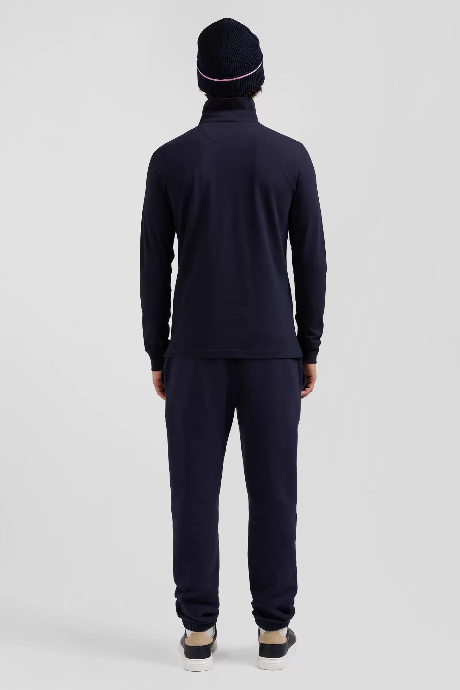 slim_navy_blue_longsleeved_cotton_piqu_polo_shirt_5.webp Eden Park Slim navy blue long-sleeved cotton piqué polo shirt< Polos