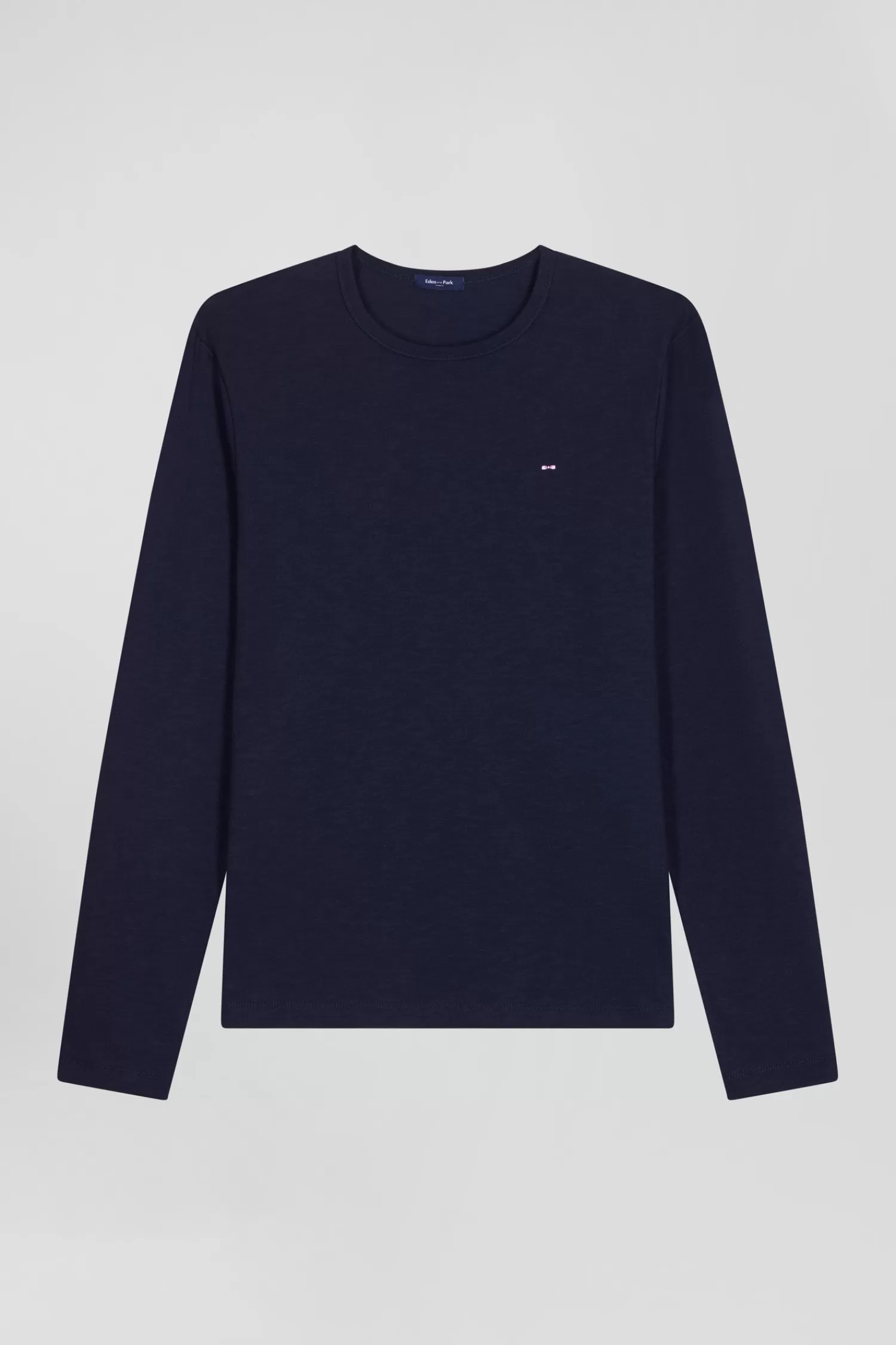 Eden Park Slim navy blue long-sleeved cotton T-shirt< T-shirts