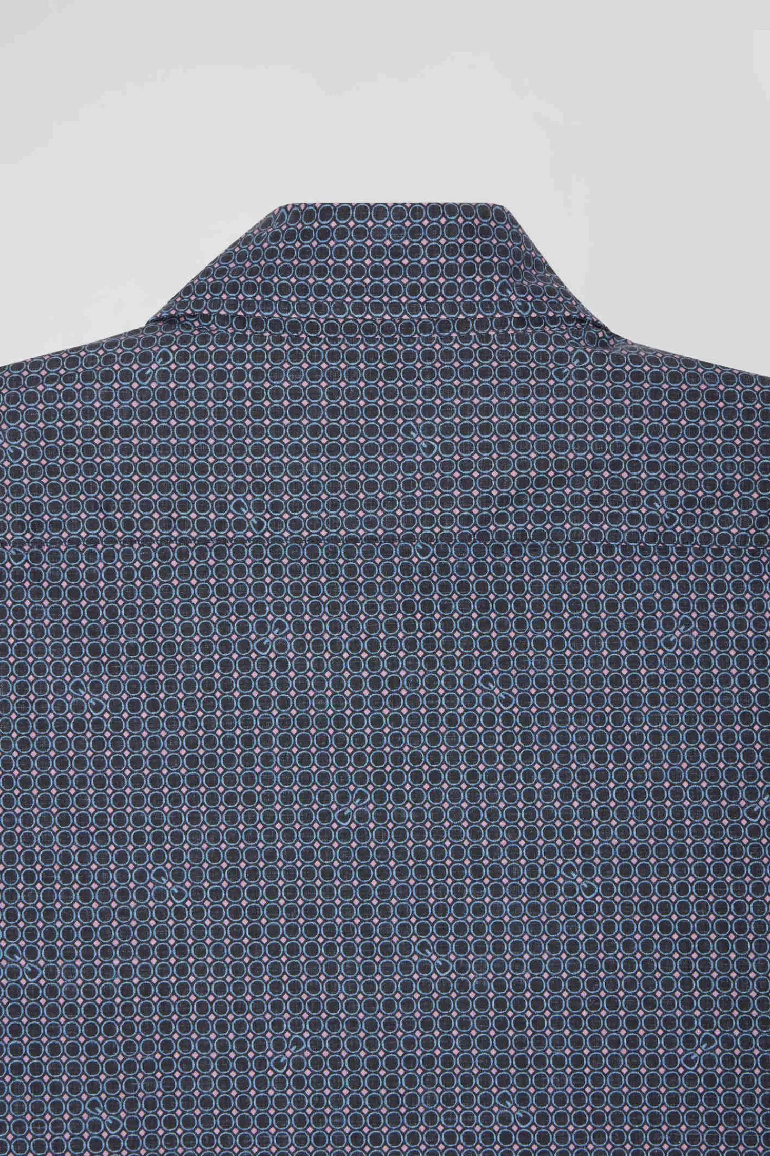 slim_navy_blue_micro_checked_cotton_shirt_8.webp Eden Park Slim navy blue micro checked cotton shirt< Shirts