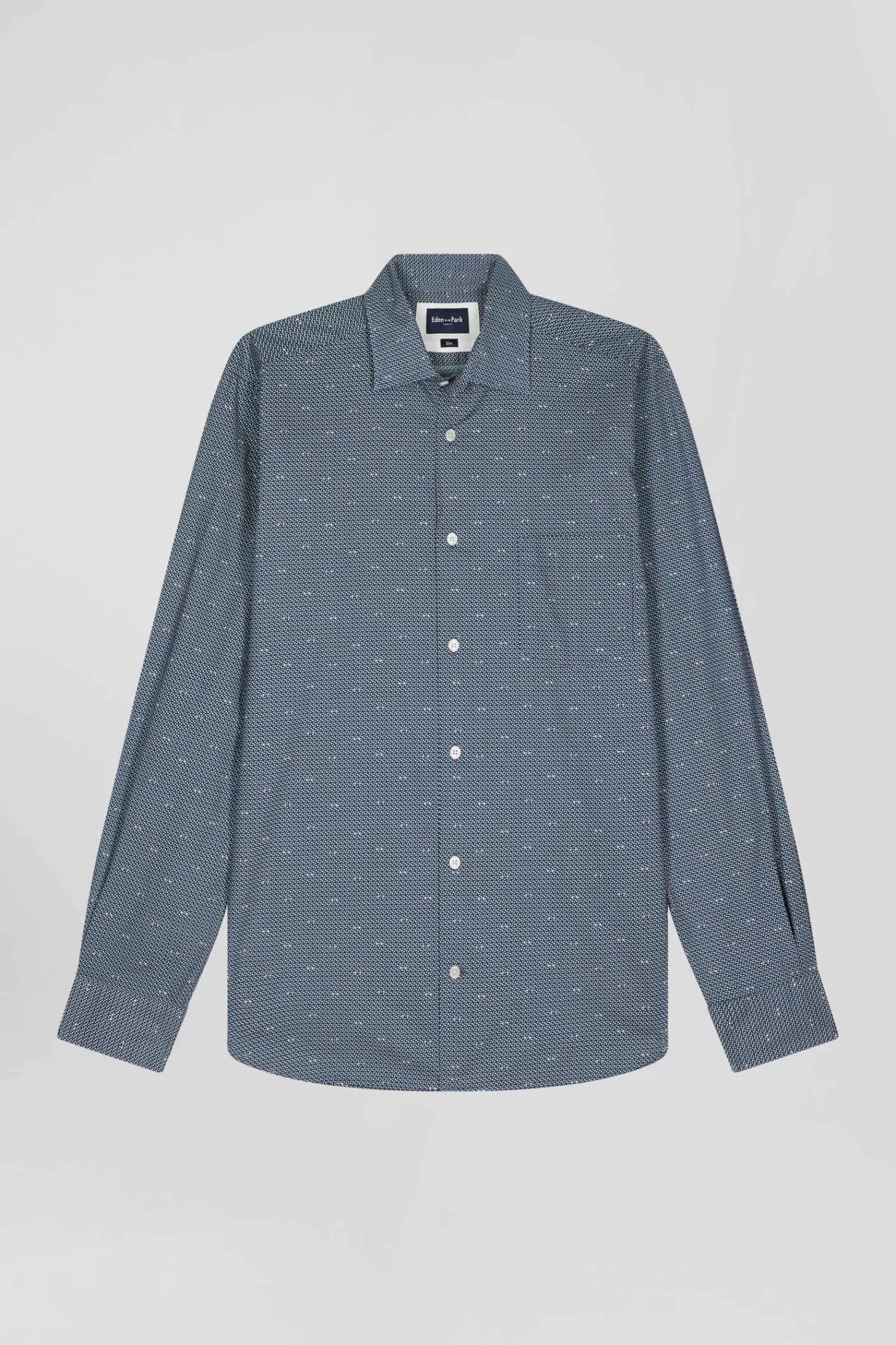 Eden Park Slim navy blue microprint cotton shirt< Shirts