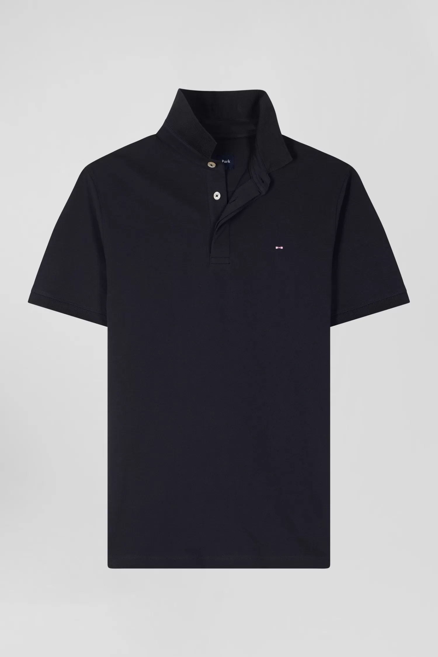 Eden Park Slim navy blue short-sleeved cotton piqué polo shirt< Polos