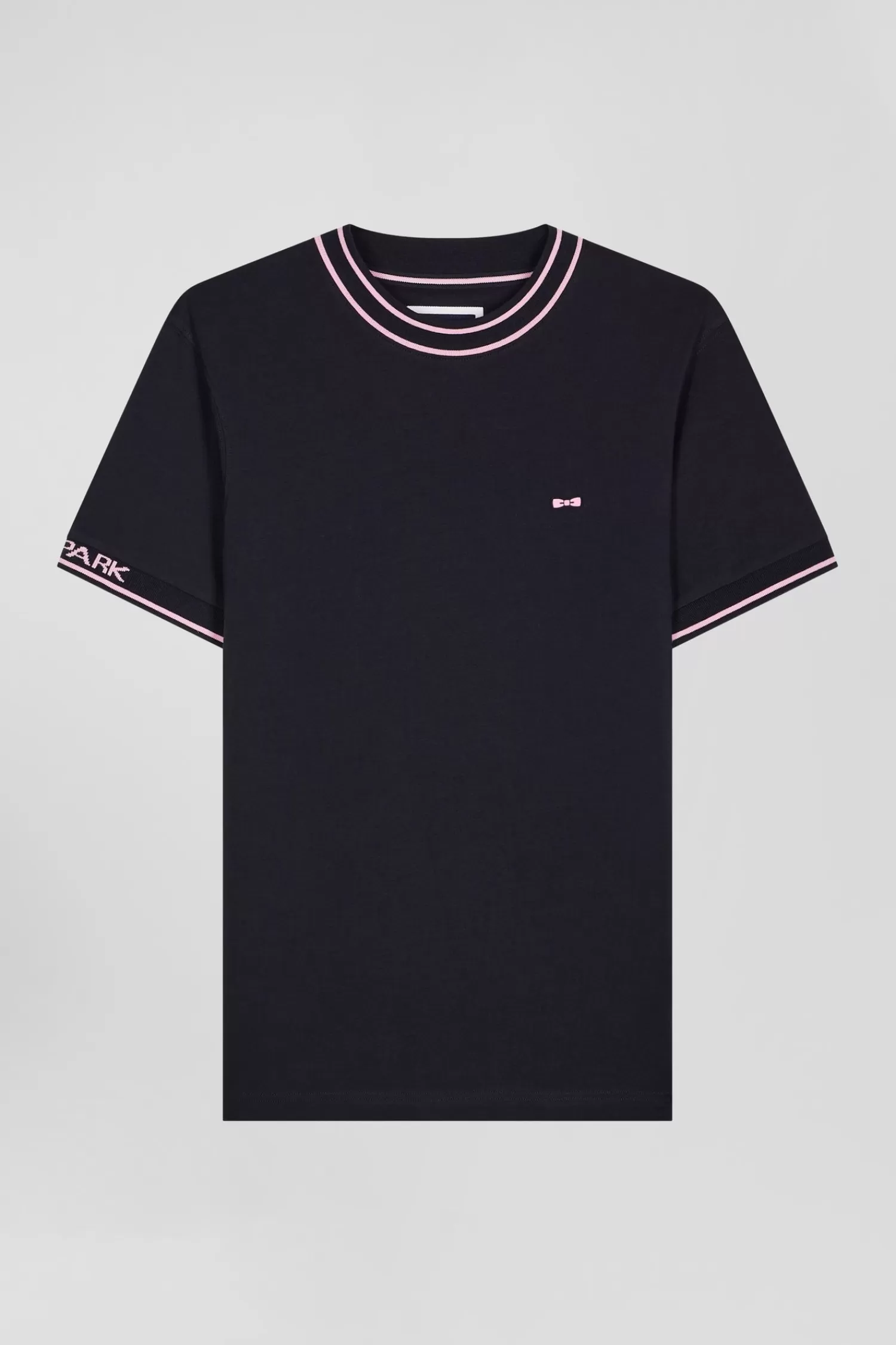 Eden Park Slim navy blue short-sleeved cotton T-shirt with ribs< T-shirts