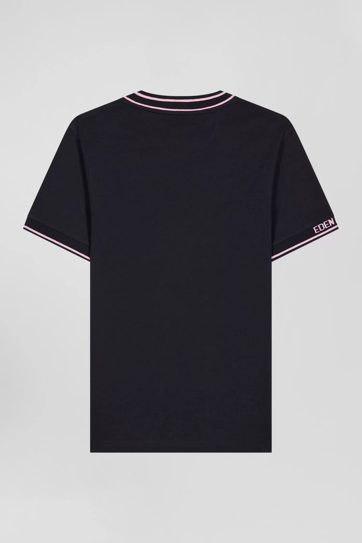 Eden Park Slim navy blue short-sleeved cotton T-shirt with ribs< T-shirts