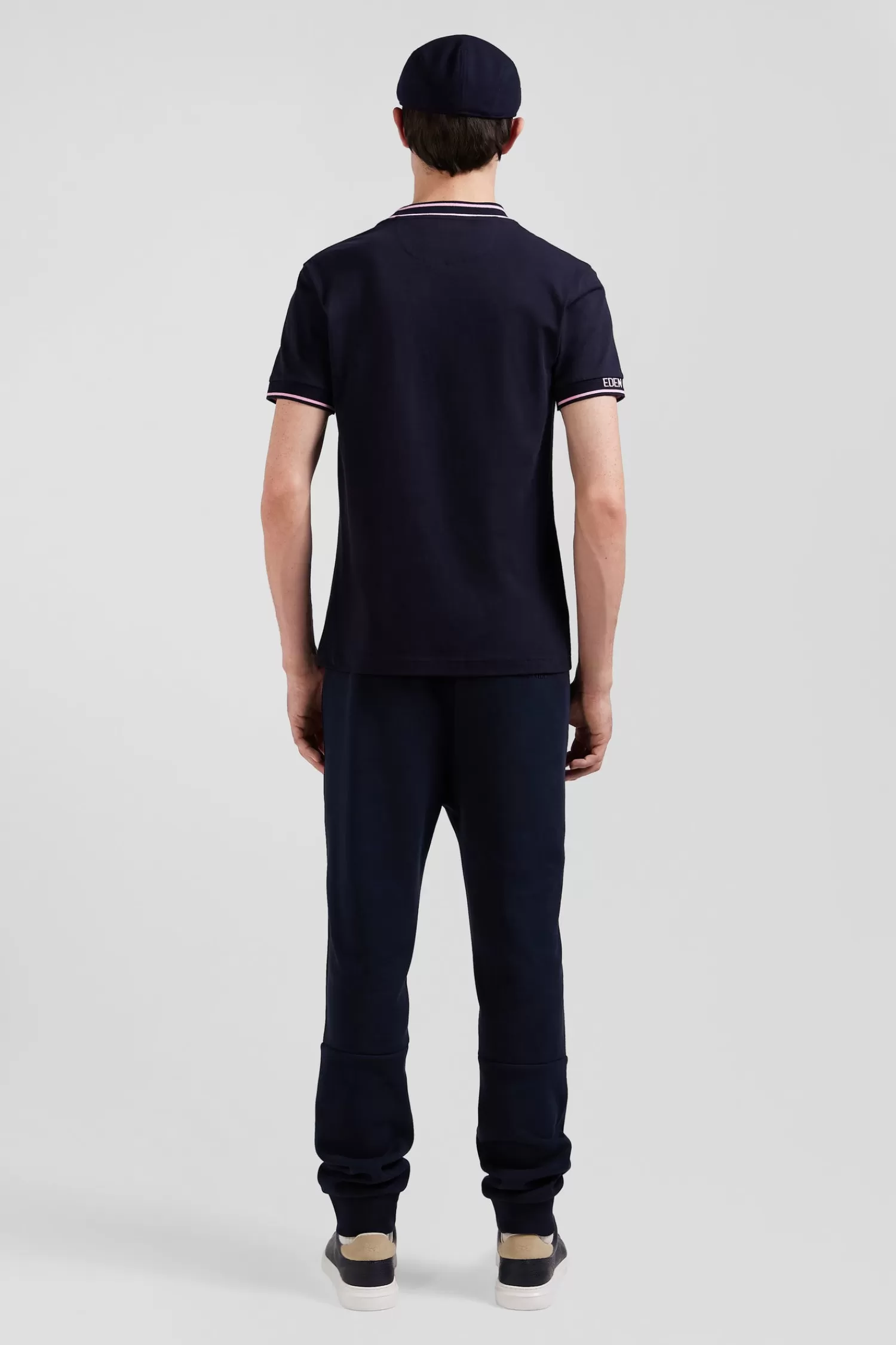 Eden Park Slim navy blue short-sleeved cotton T-shirt with ribs< T-shirts