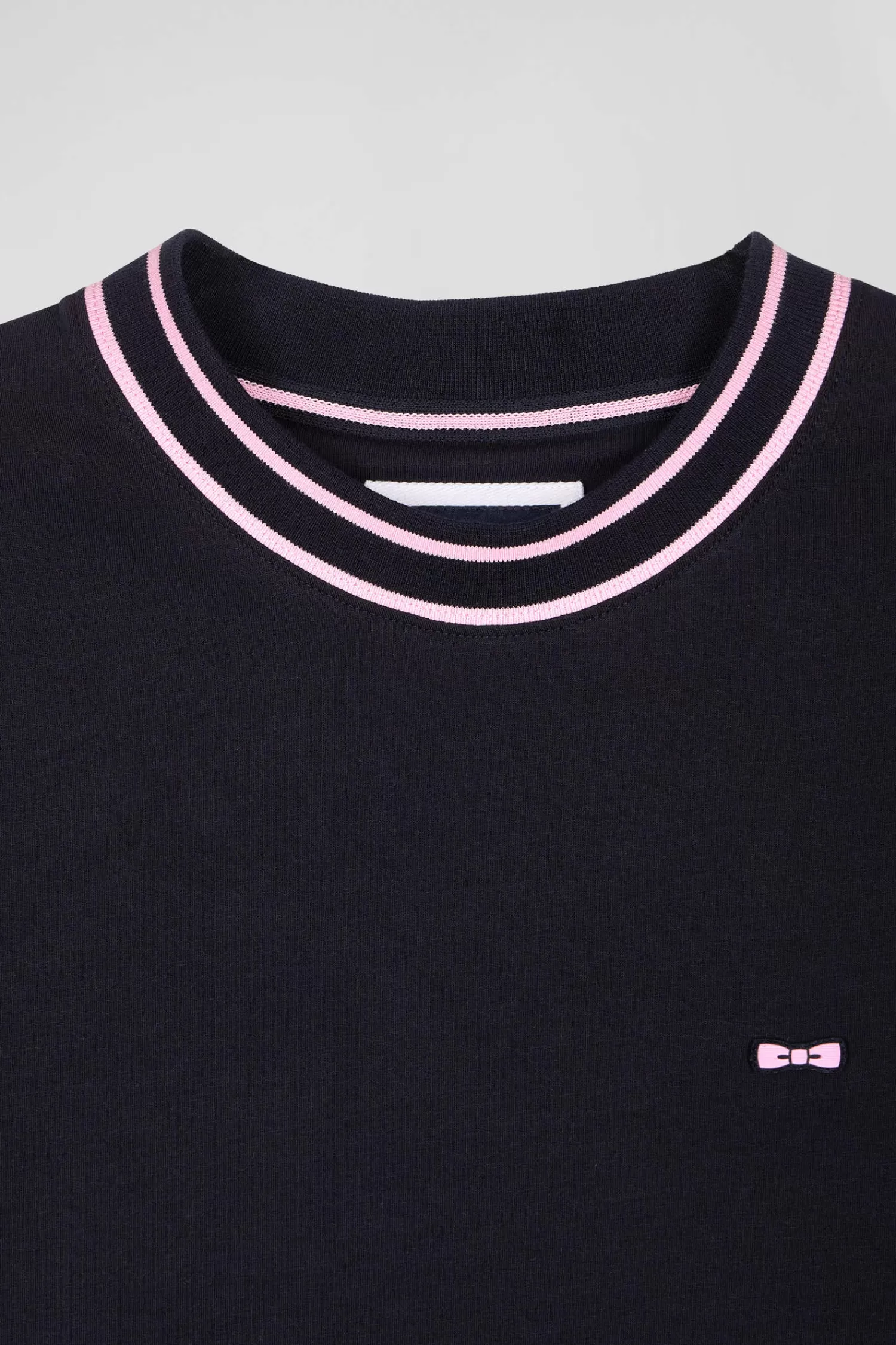 Eden Park Slim navy blue short-sleeved cotton T-shirt with ribs< T-shirts