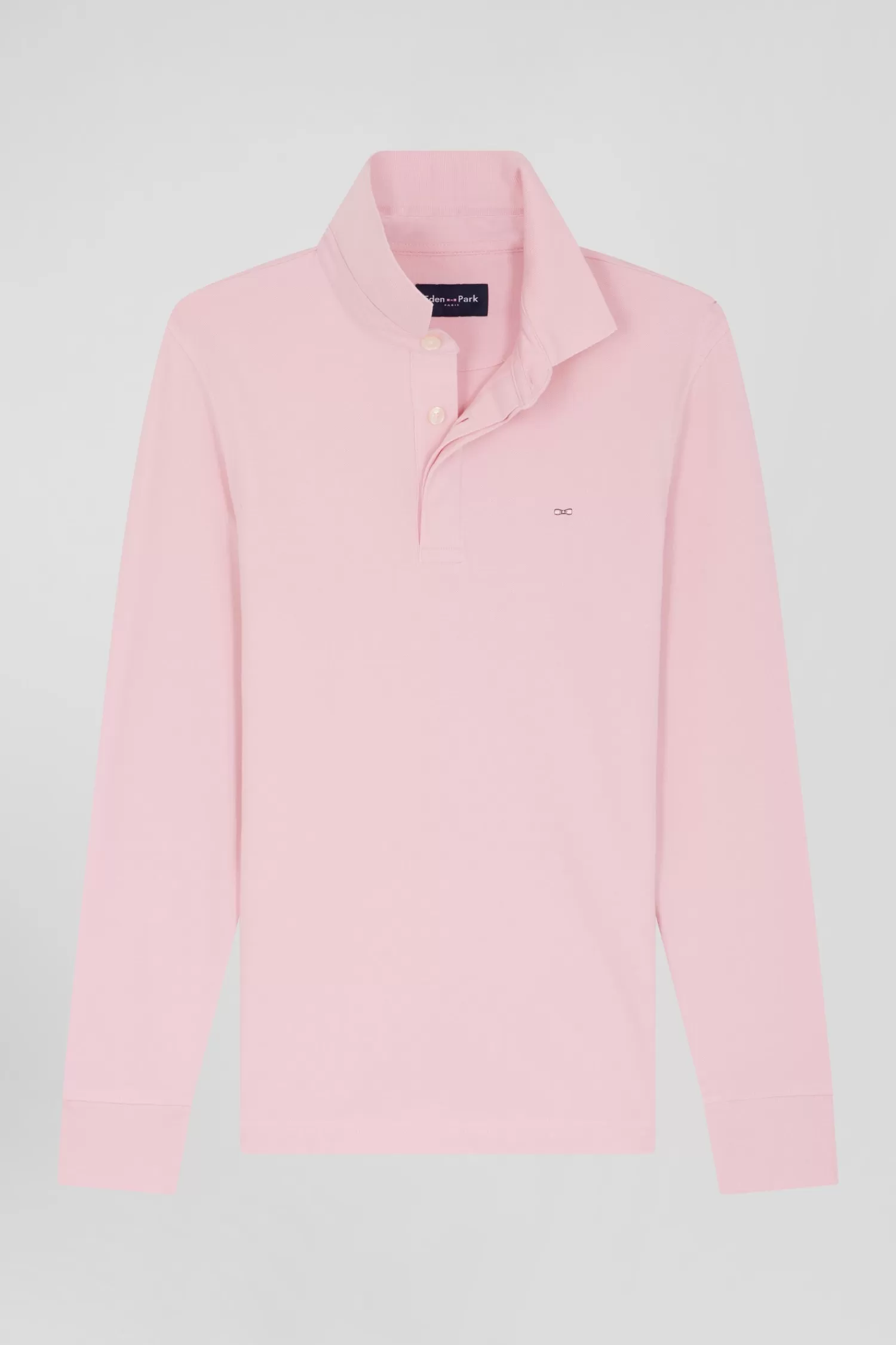 Eden Park Slim pink long-sleeved cotton piqué polo shirt< Polos