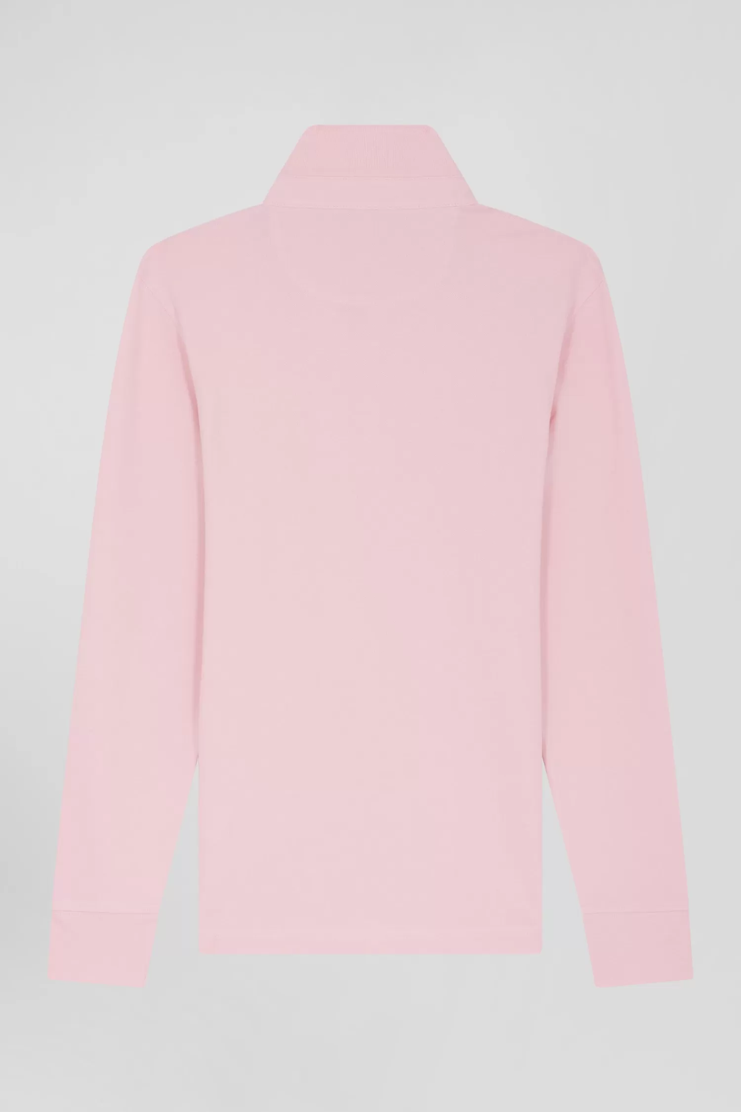 Eden Park Slim pink long-sleeved cotton piqué polo shirt< Polos