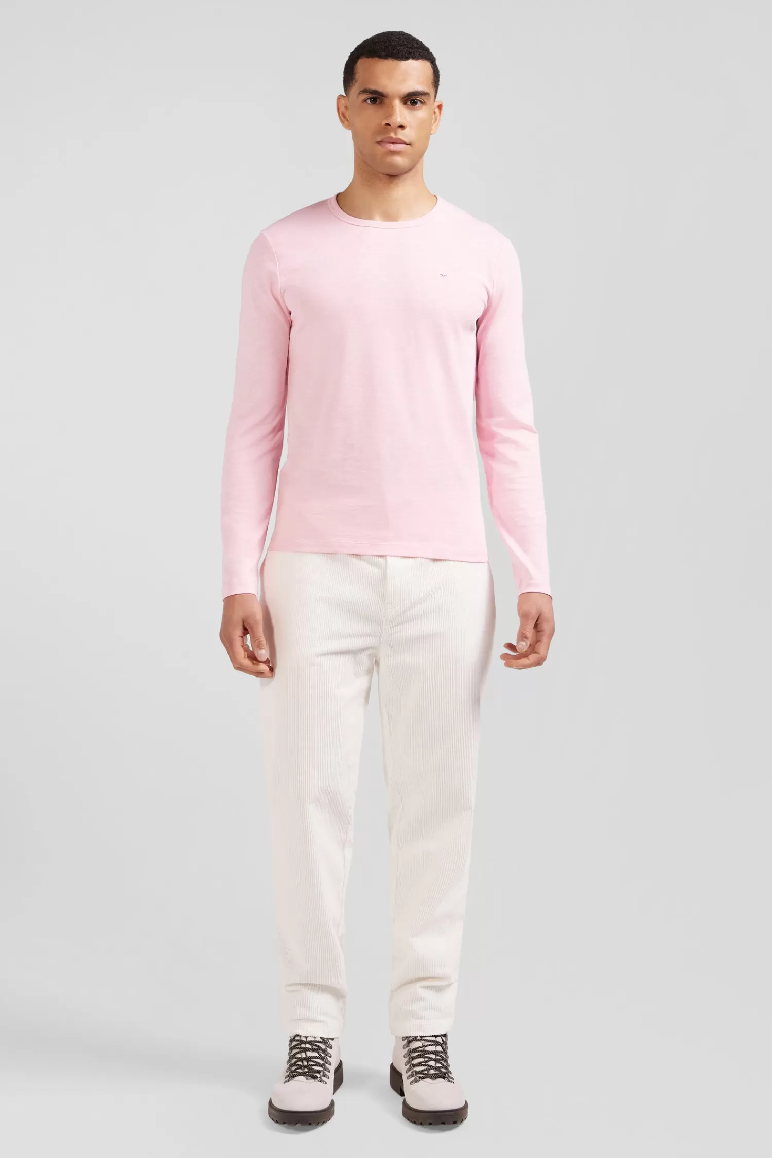 Eden Park Slim pink long-sleeved cotton T-shirt< T-shirts