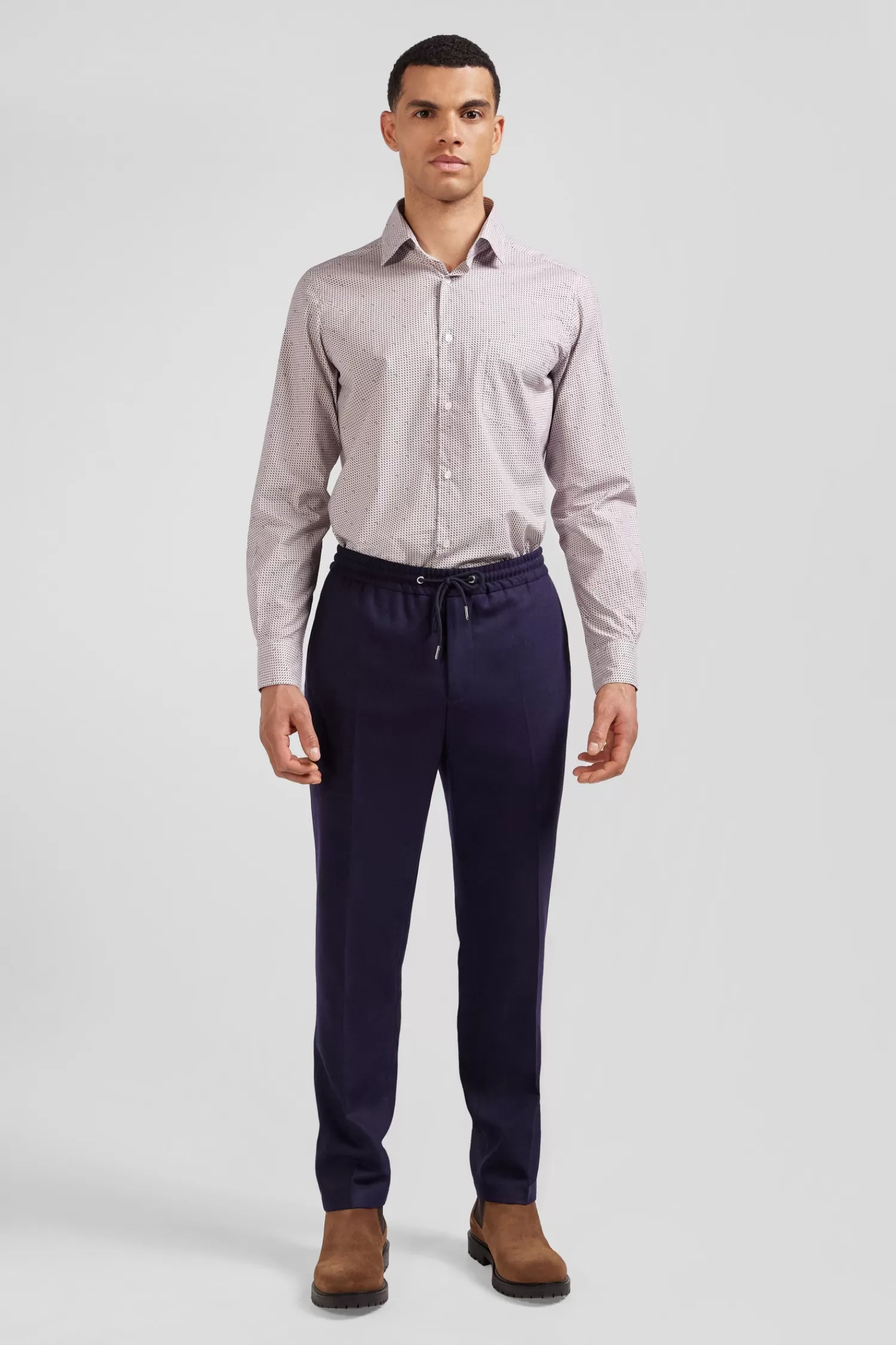 Eden Park Slim pink microprint cotton shirt< Shirts