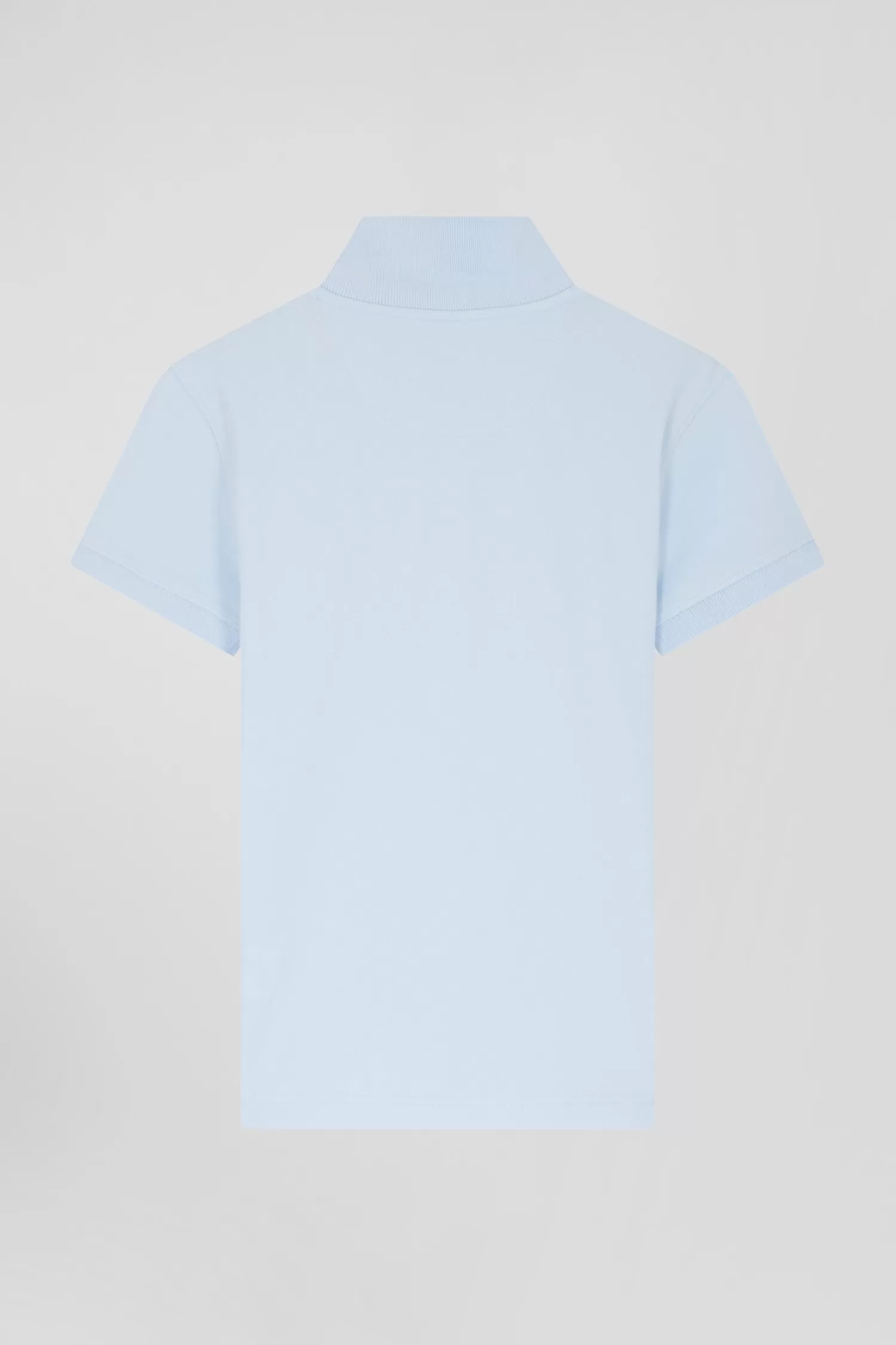 slim_sky_blue_plain_stretch_cotton_shortsleeved_polo_shirt_3.webp Eden Park Slim sky blue plain stretch cotton short-sleeved polo shirt<Women Polos | Polos