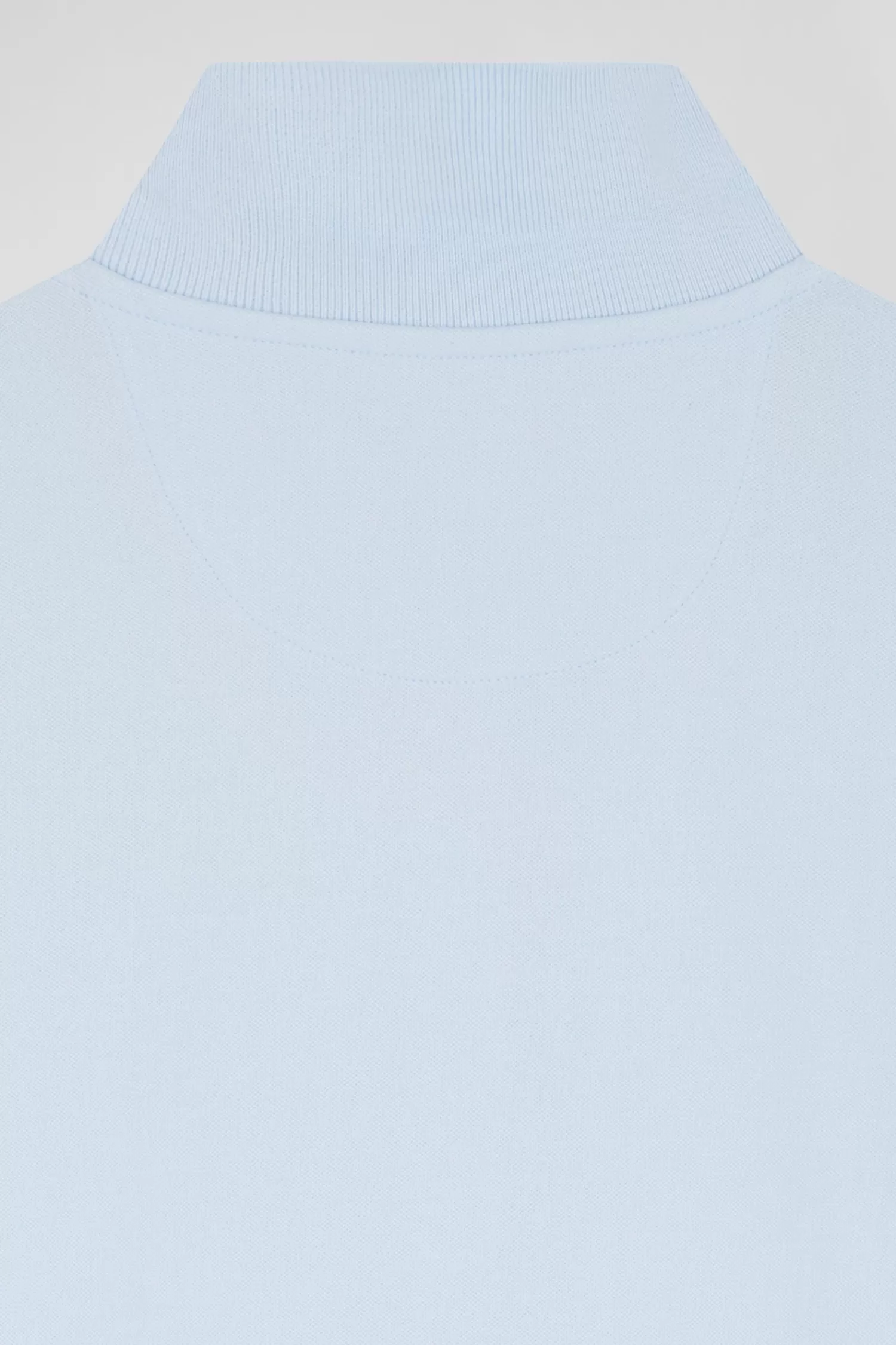 slim_sky_blue_plain_stretch_cotton_shortsleeved_polo_shirt_8.webp Eden Park Slim sky blue plain stretch cotton short-sleeved polo shirt<Women Polos | Polos