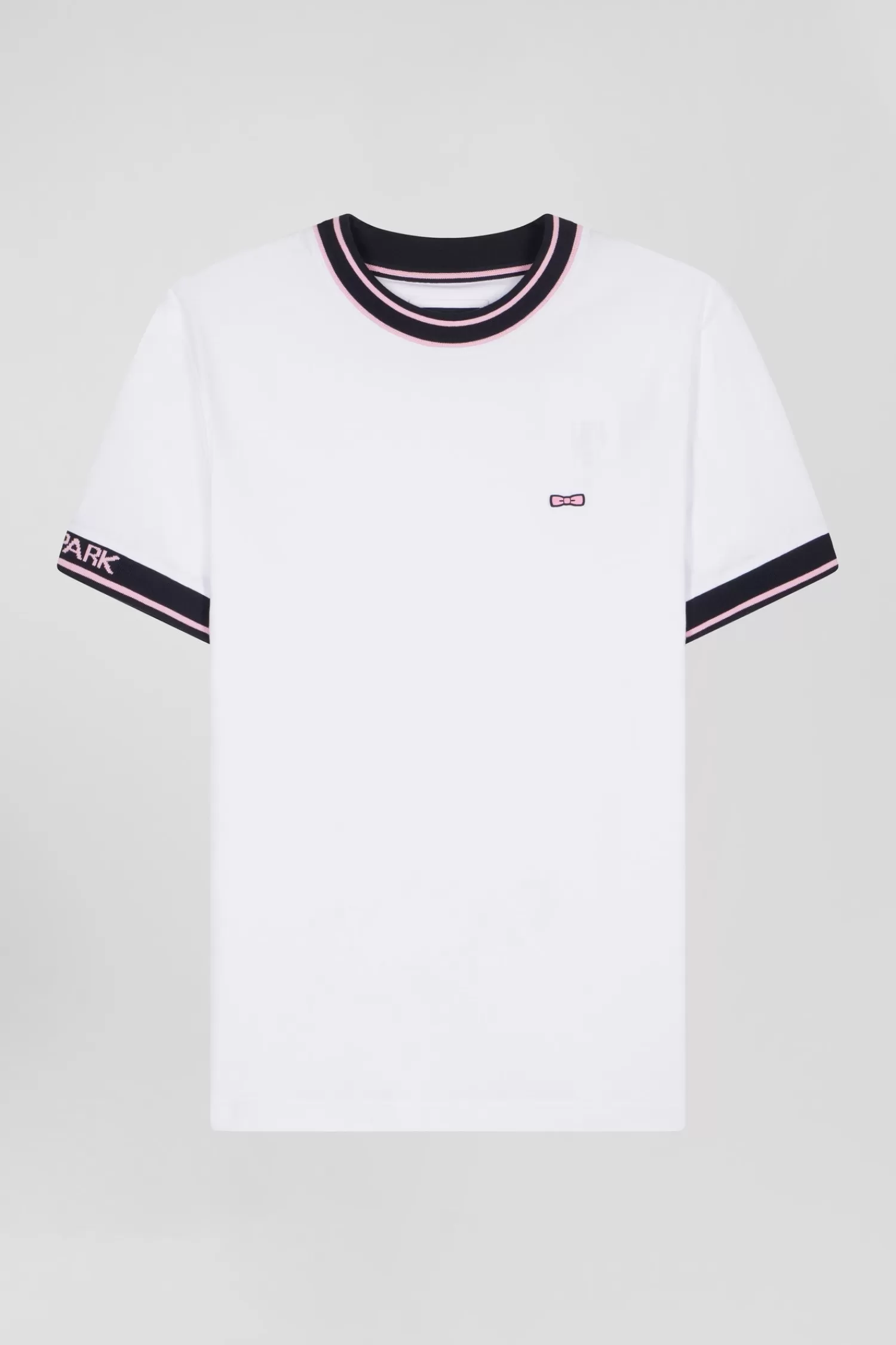 Eden Park Slim white short-sleeved cotton T-shirt with ribs< T-shirts